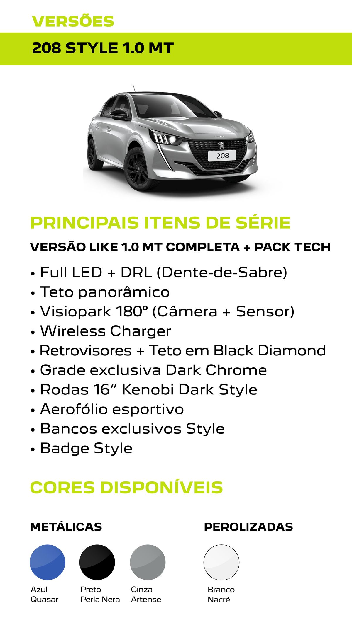 Peugeot Showroom de Automóveis: Versão LIKE 1.0 MT Completa + Pack Tech