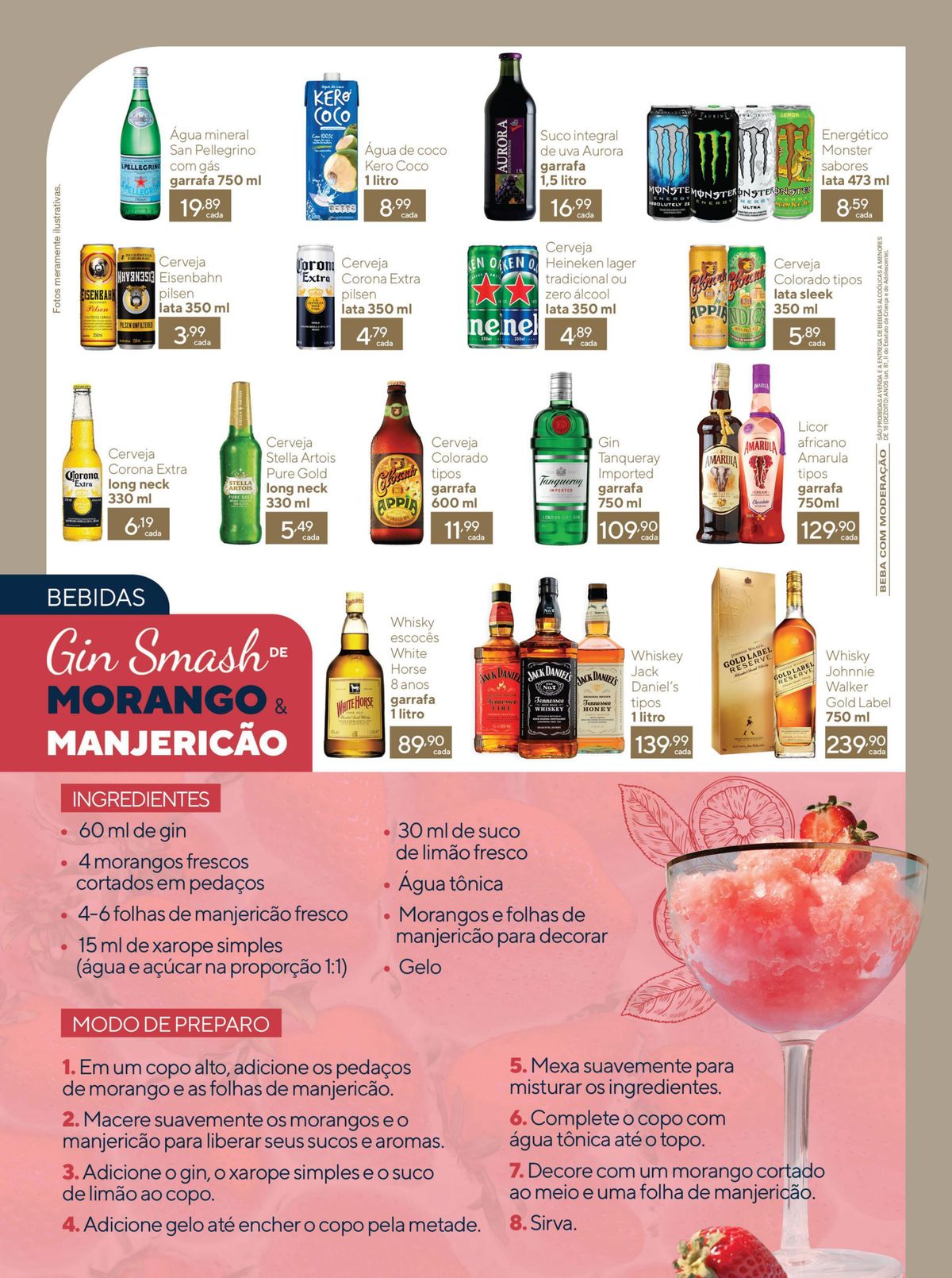 Ofertas de bebidas alcoólicas no catálogo de supermercados