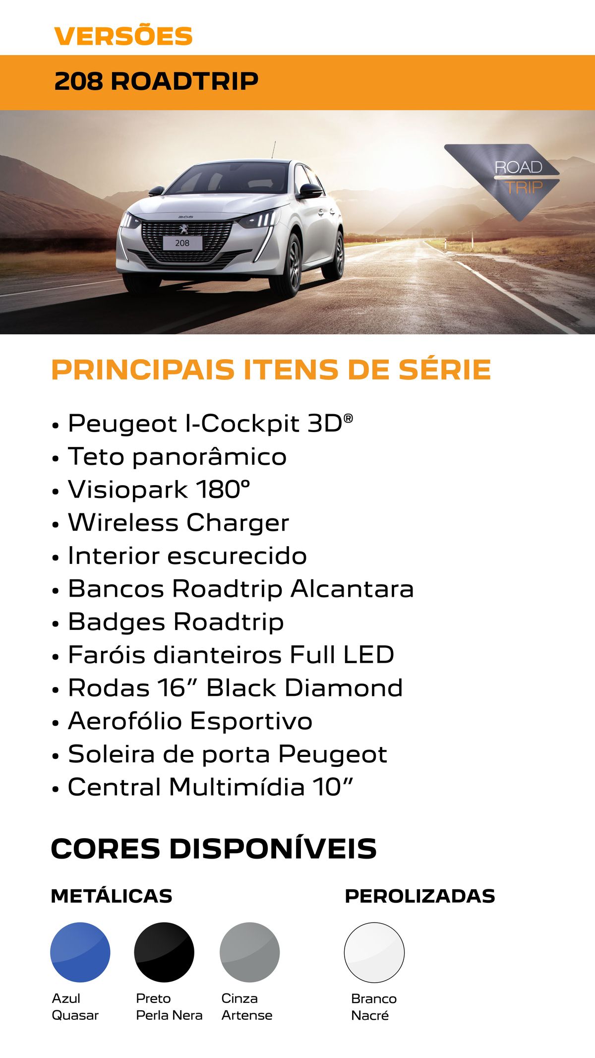 Peugeot - Versões e Principais Itens de Série