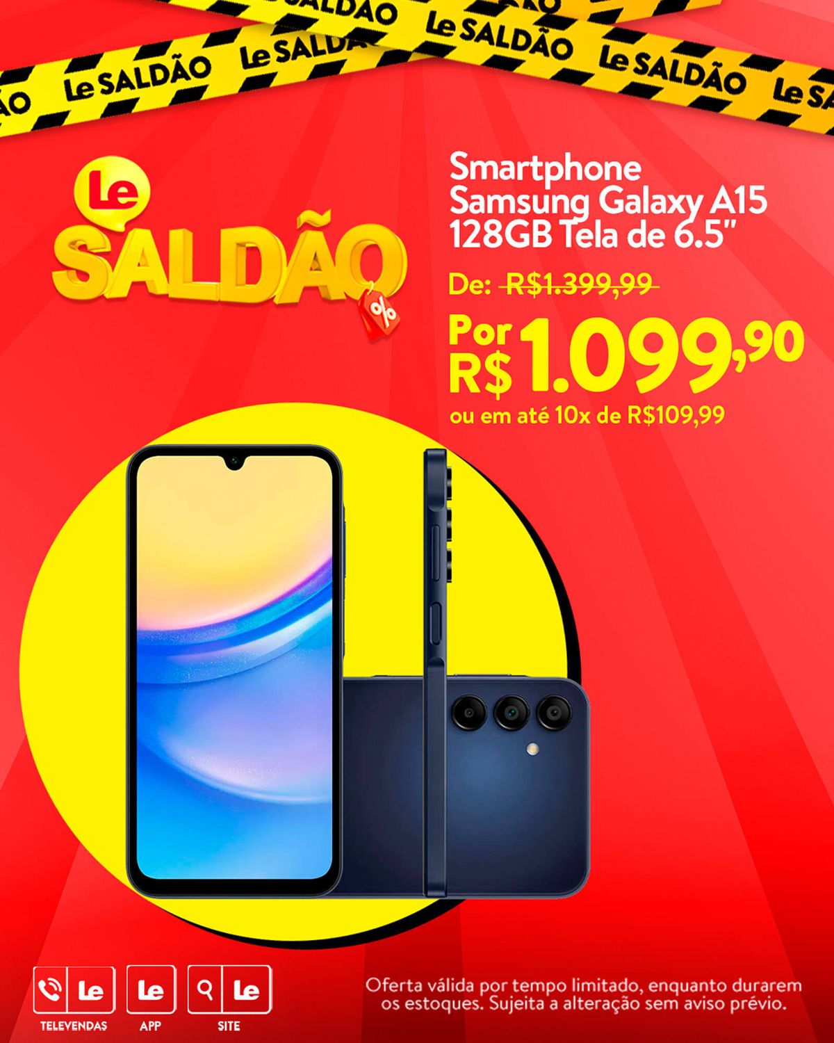 Oferta de Samsung Galaxy A15 - 128GB Tela de 6.5"