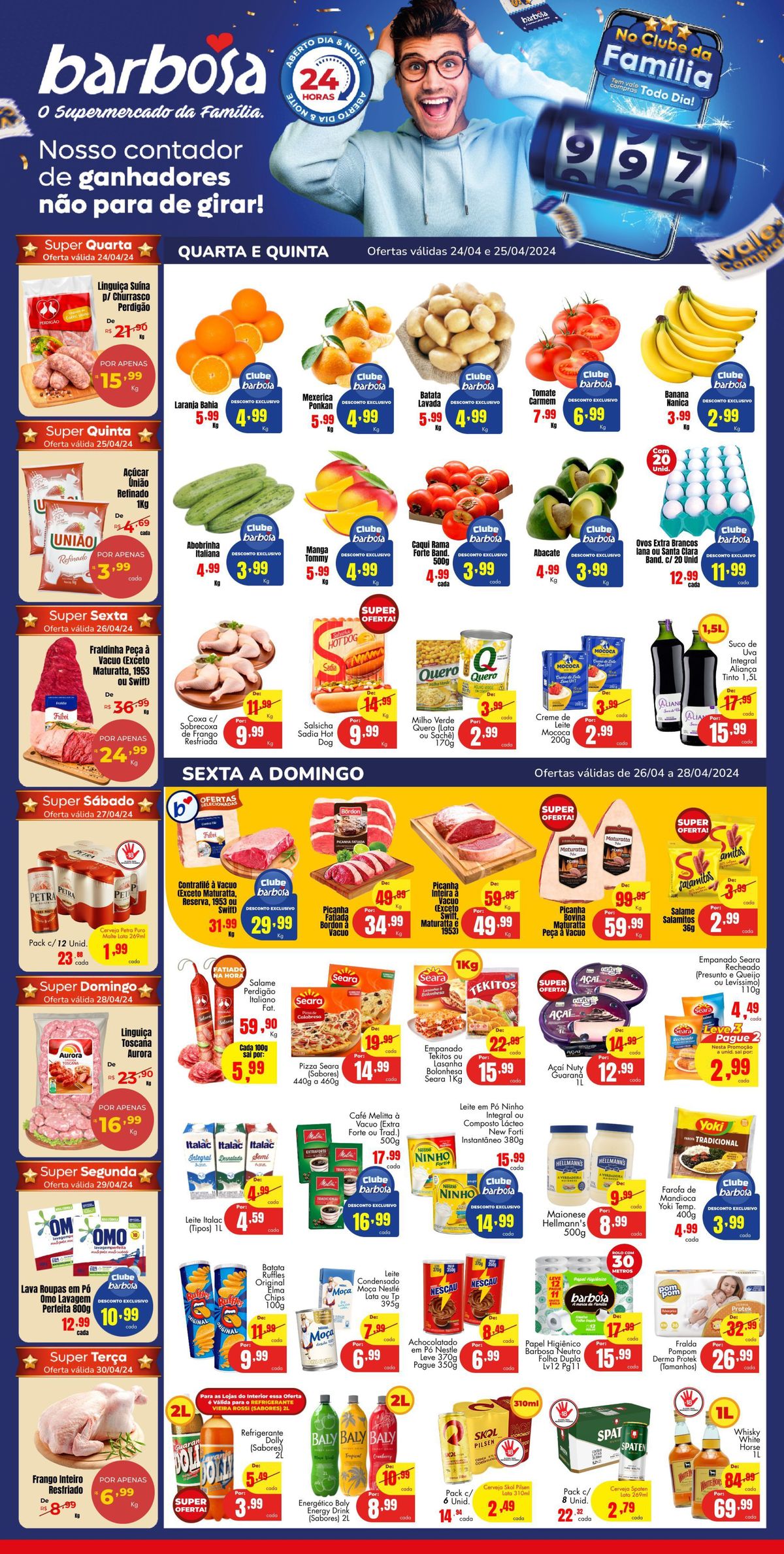 Ofertas de supermercado: Laranja Bahia, Fraldinha à Vacuo, Linguiça Toscana e mais