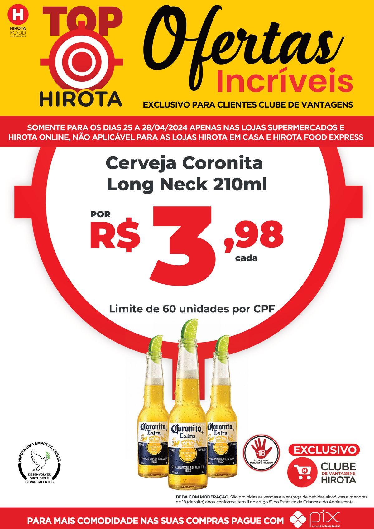 Cerveja Coronita Long Neck 210ml por um preço exclusivo para clientes Clube de Vantagens