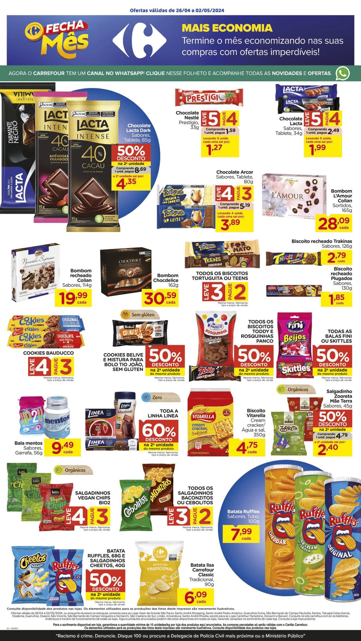 Ofertas em Chocolate e Biscoitos no Supermercado Carrefour