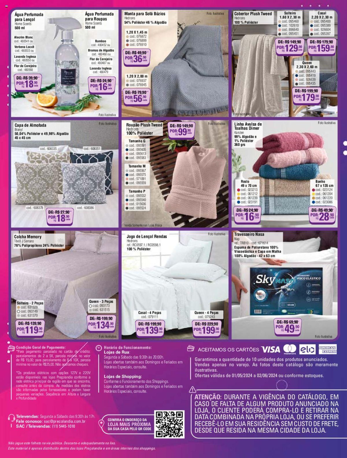 Água Perfumada, Manta para Sofá, Capa de Almofada e Conjunto de Cama em Promoção