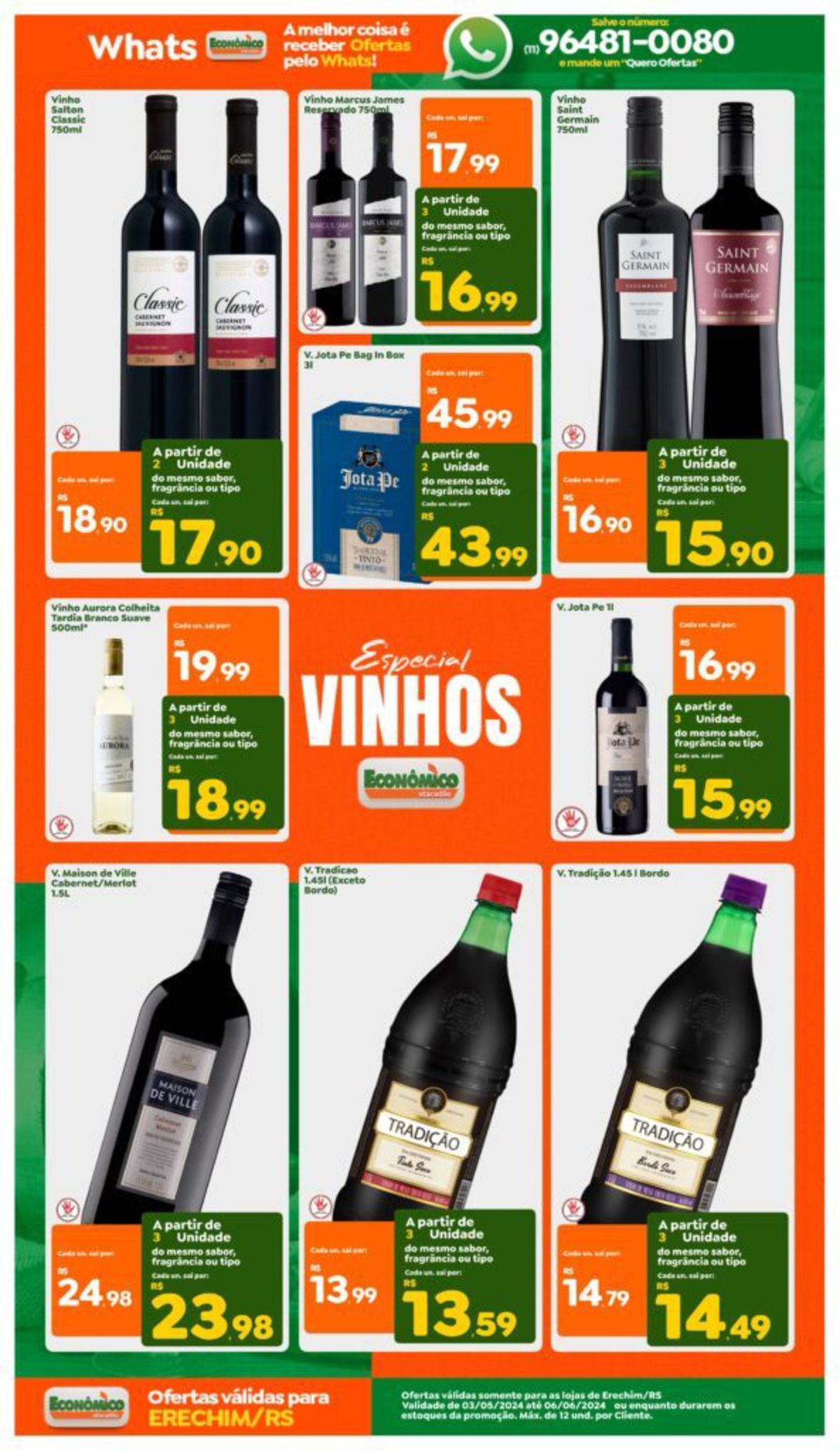 Vinhos Salton Classic e Aurora Colheita Tardia em promoção