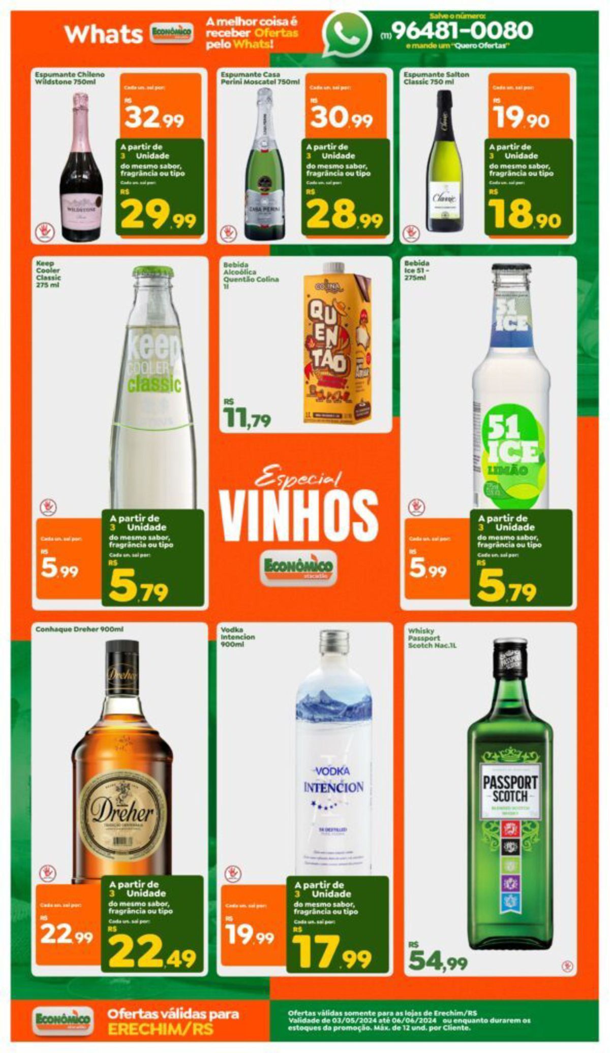 Espumante Chileno, Perini Moscatel, Wildstone e Vodka Intencion em promoção!