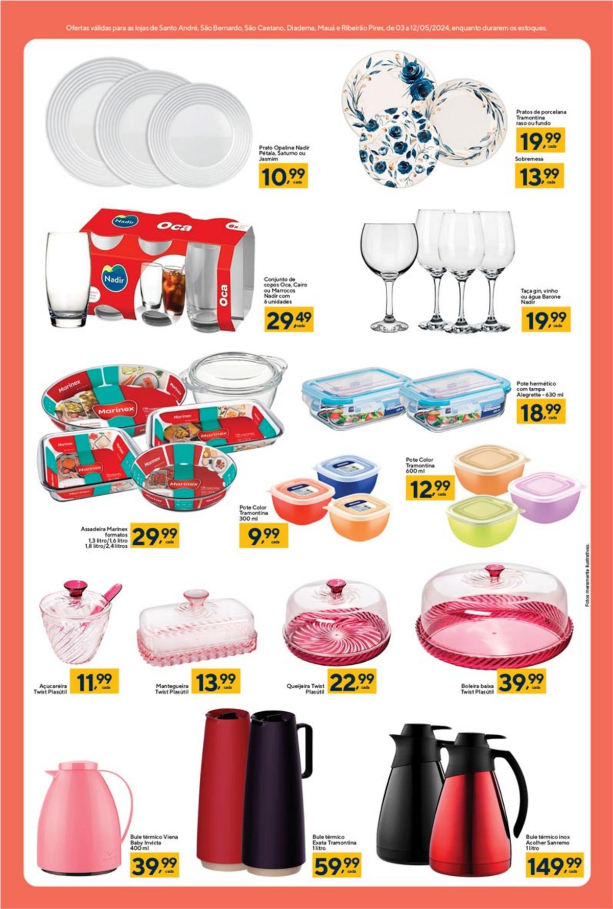 Pratos de Porcelana, Tramontina, e Utensílios de Cozinha em Promoção!