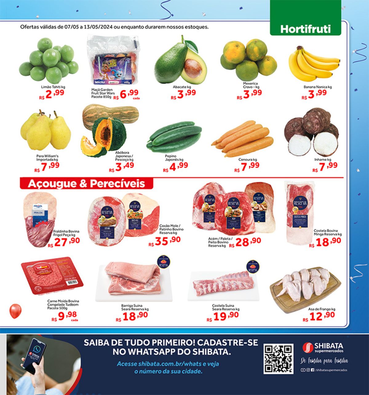 Carnes e frutas em promoção!