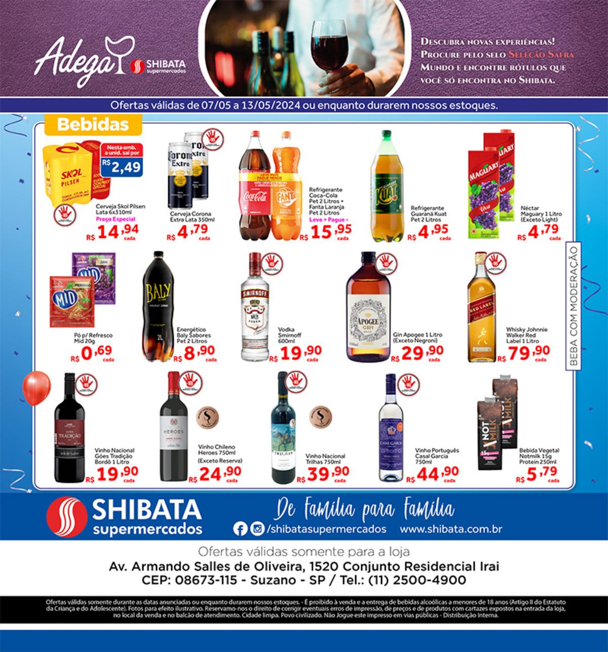 Ofertas de Bebidas no Shibata Supermercados