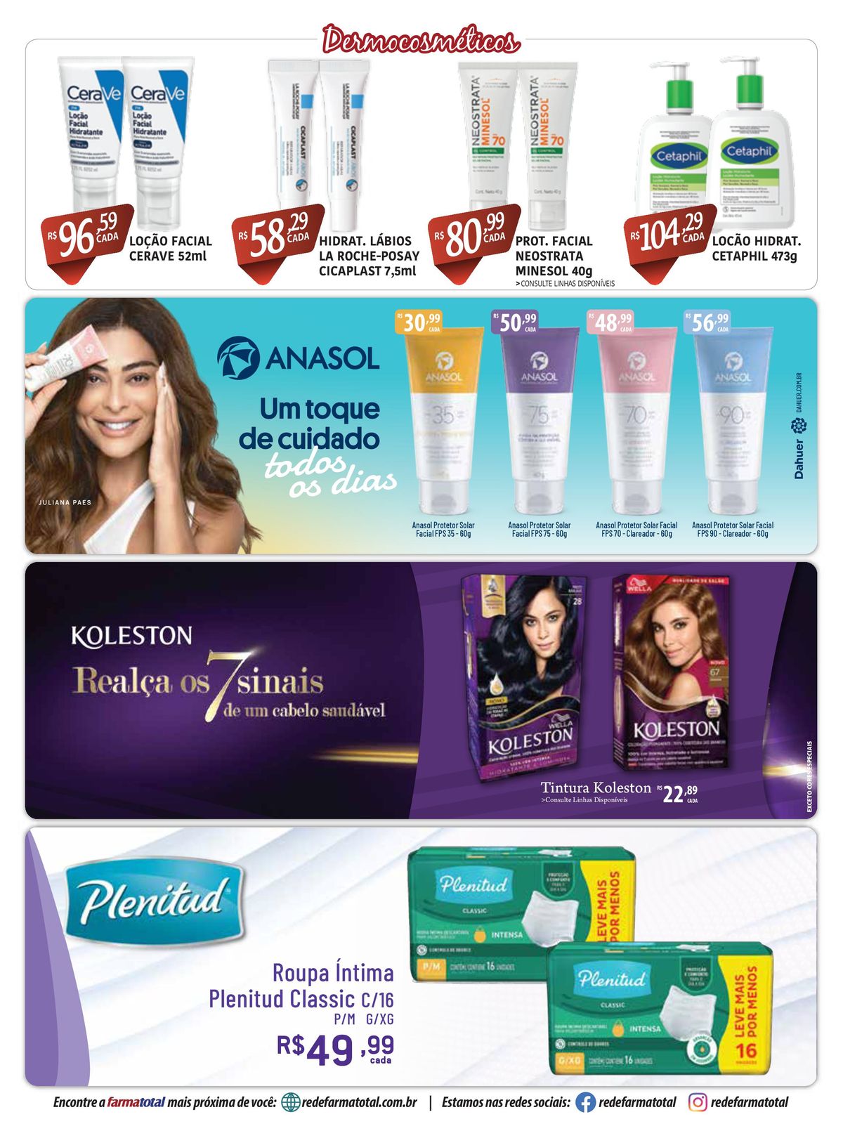 Produtos de cuidados com a pele em promoção na FarmaTotal