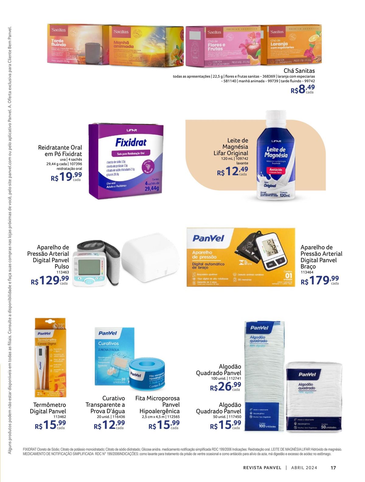 Promoção Chá Sanitas e Leite de Reidratante Fixidrat