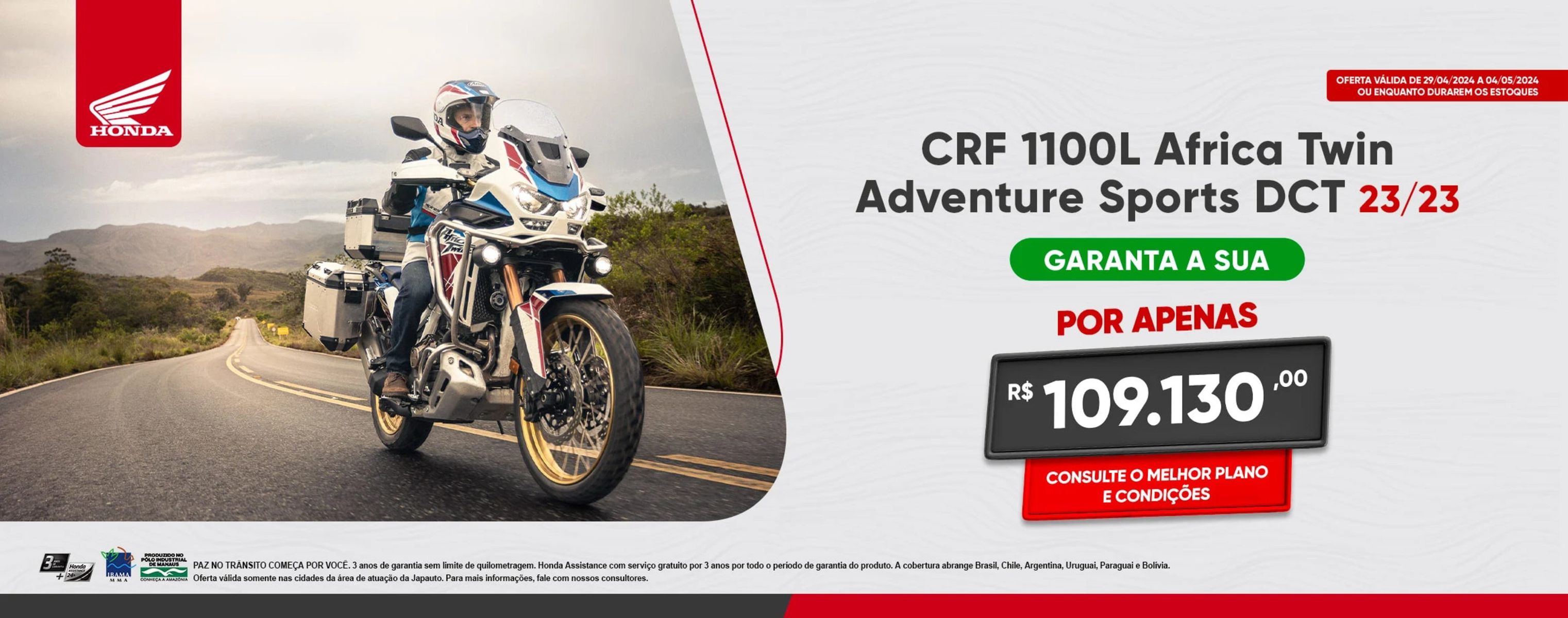 CRF 1100L Africa Twin Adventure Sports DCT - Garanta a Sua!