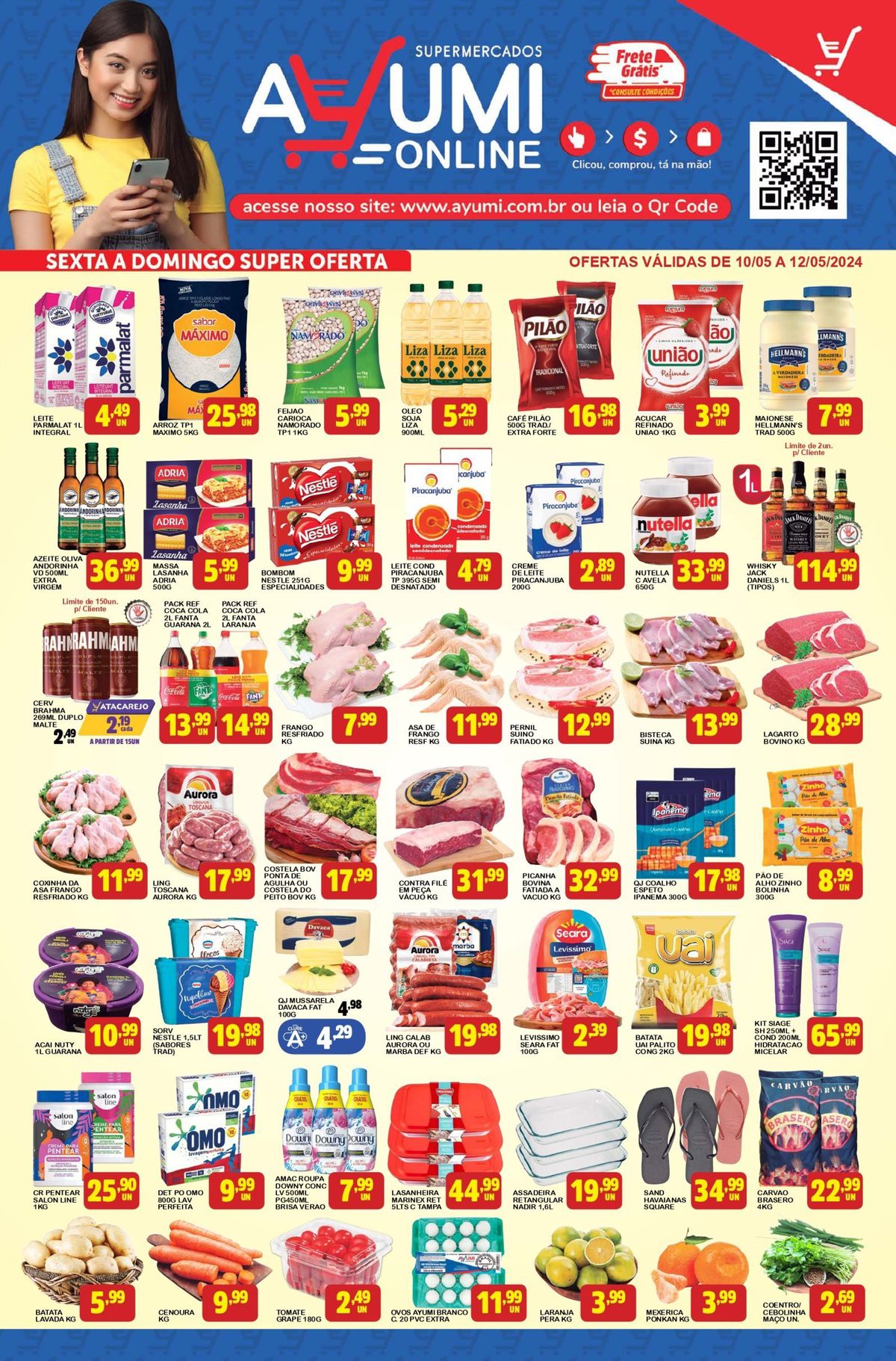 Ofertas especiais em supermercado: leite, carne, frango e muito mais!