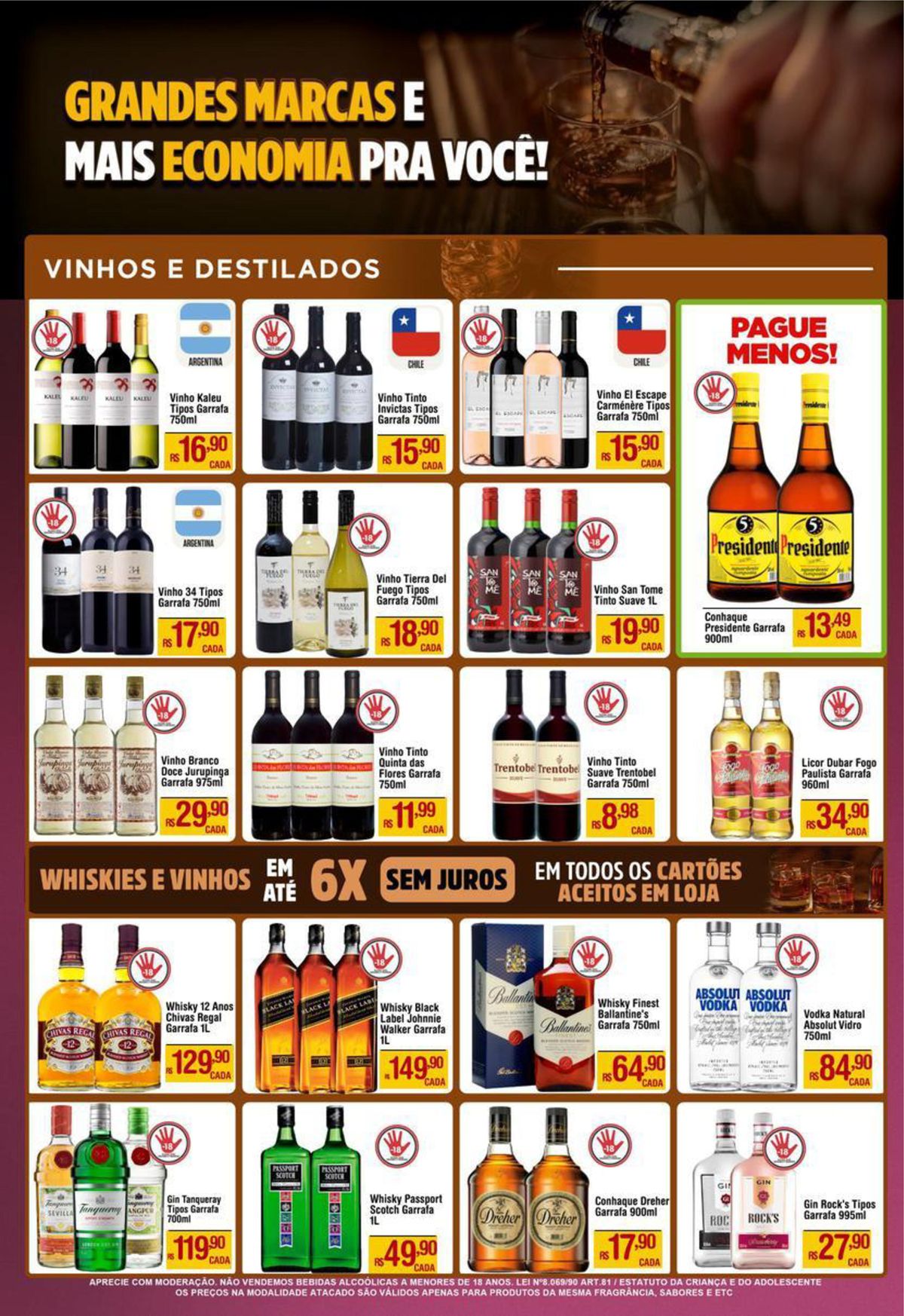 Oferta de Vinhos, Destilados e Bebidas Alcoólicas