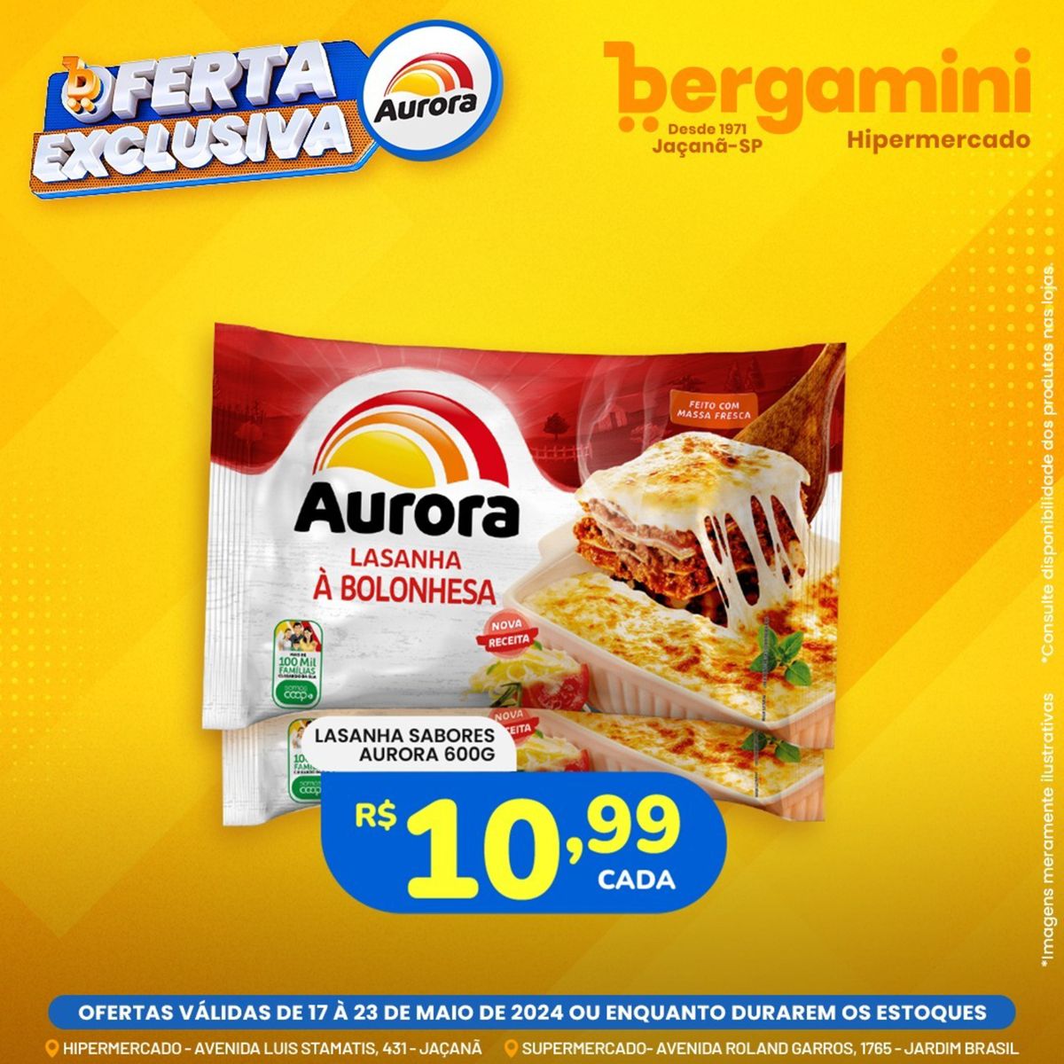 Lasanha à bolonhesa em promoção