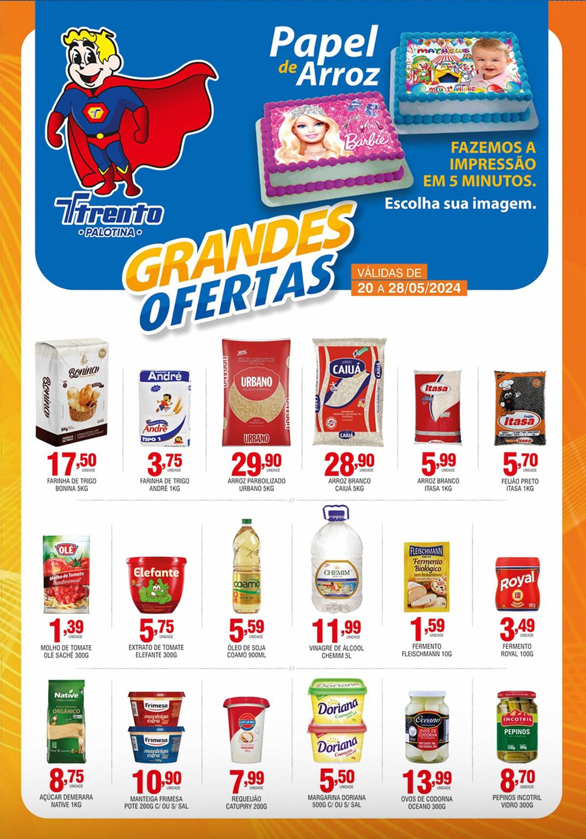 Ofertas em produtos de mercado: farinha de trigo, arroz, molho de tomate e mais