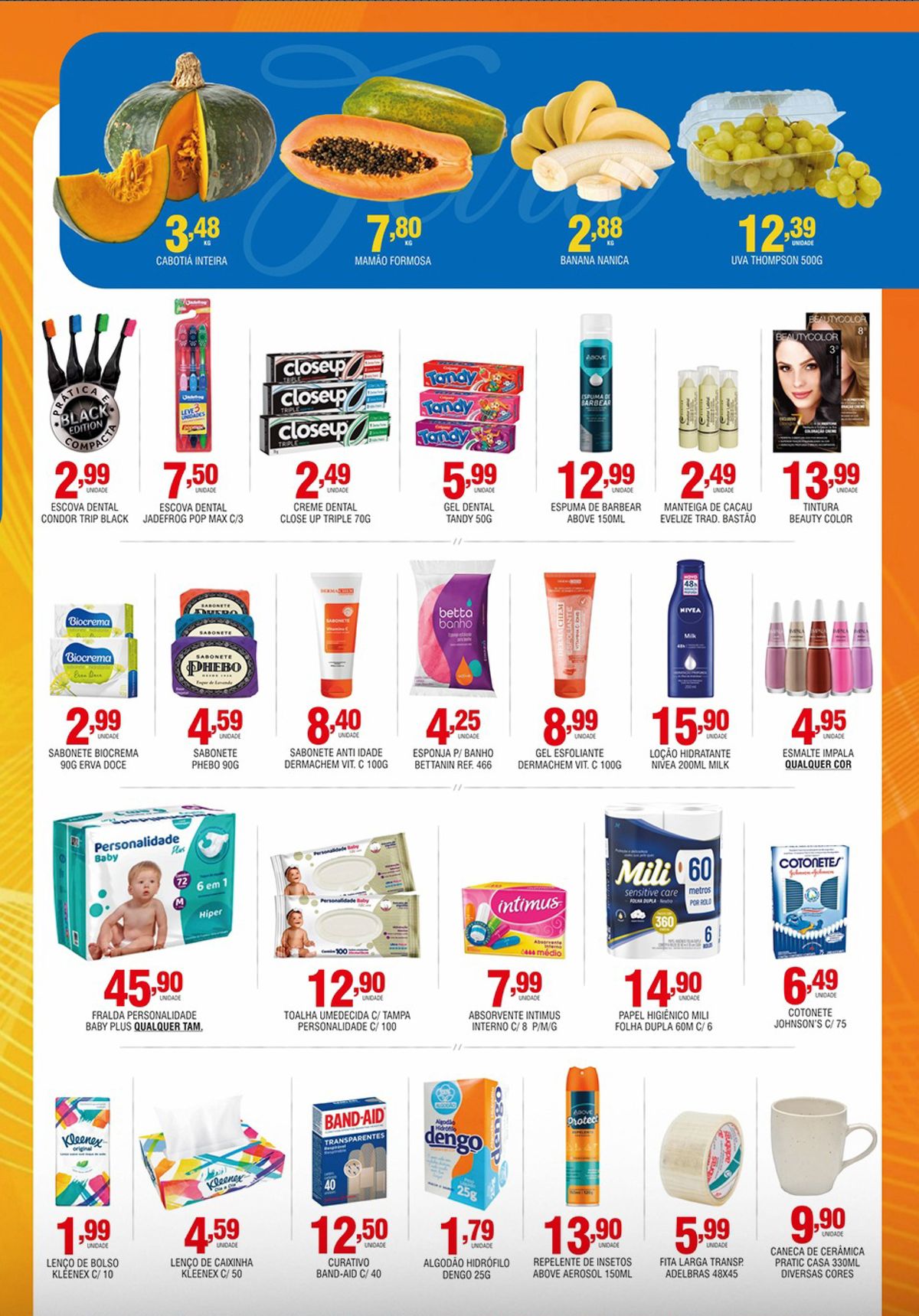 Promoção em produtos de higiene e beleza