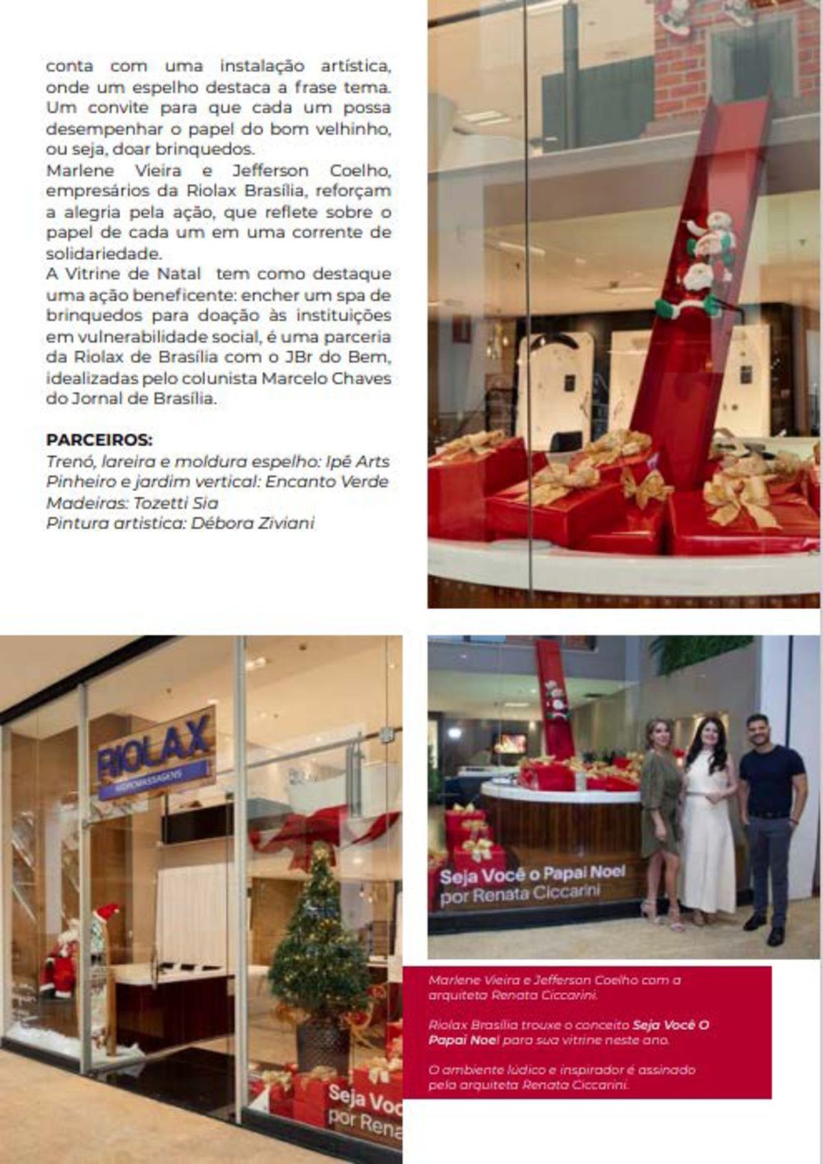 Ação beneficente na Vitrine de Natal da Riolax Brasília