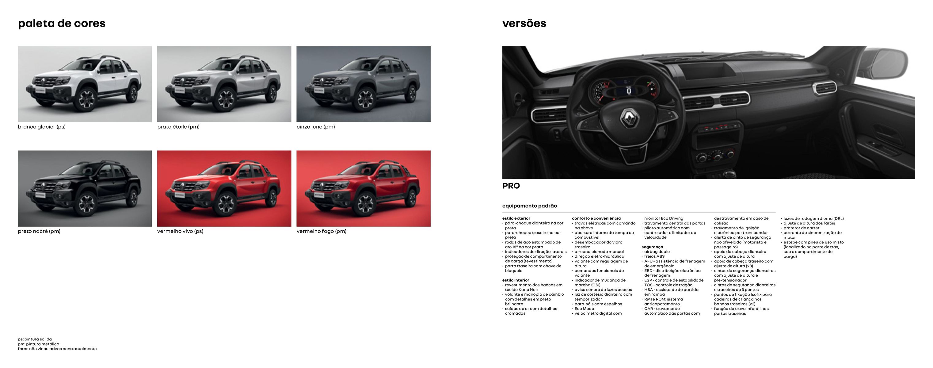Verões e especificações do Renault PRO