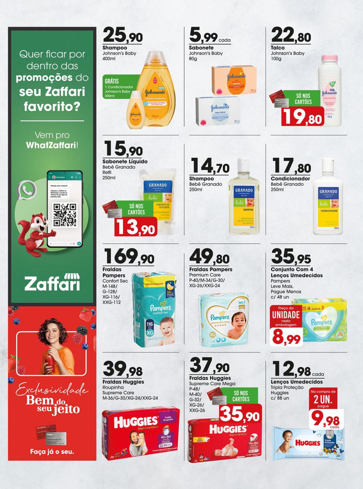 Promoção de produtos para bebês no Zaffari