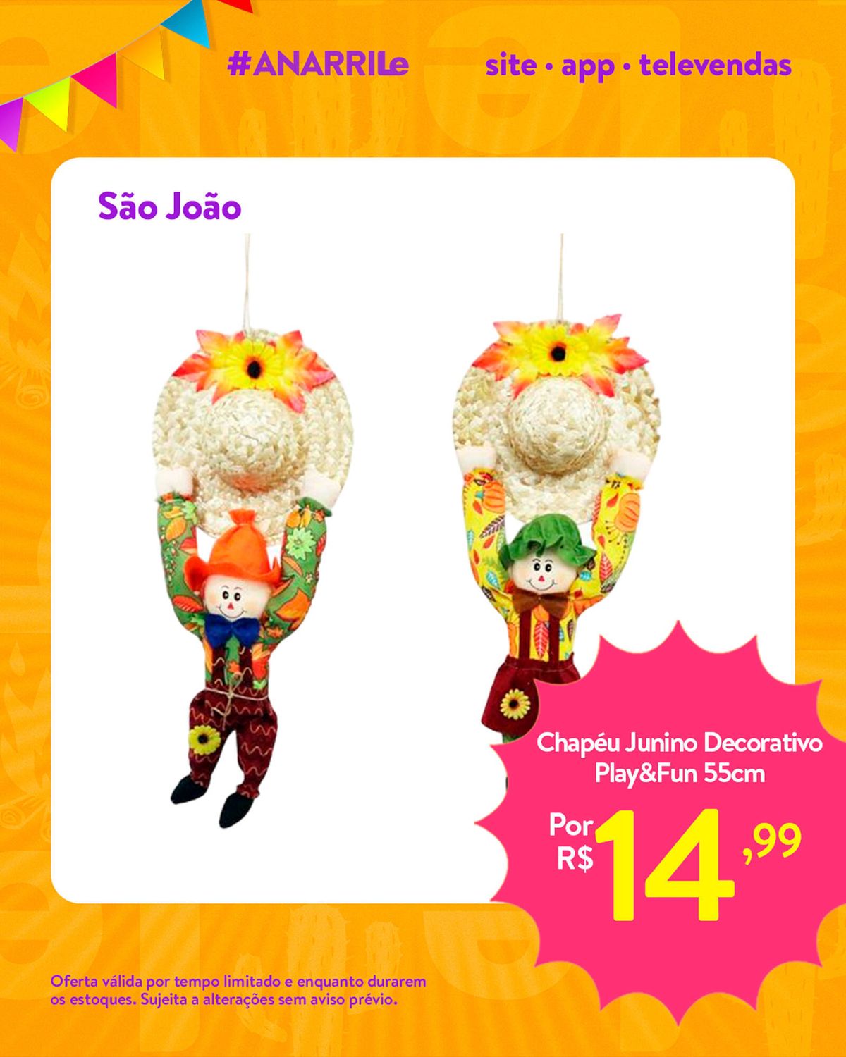 Chapéu Junino Decorativo - Play&Fun 55em