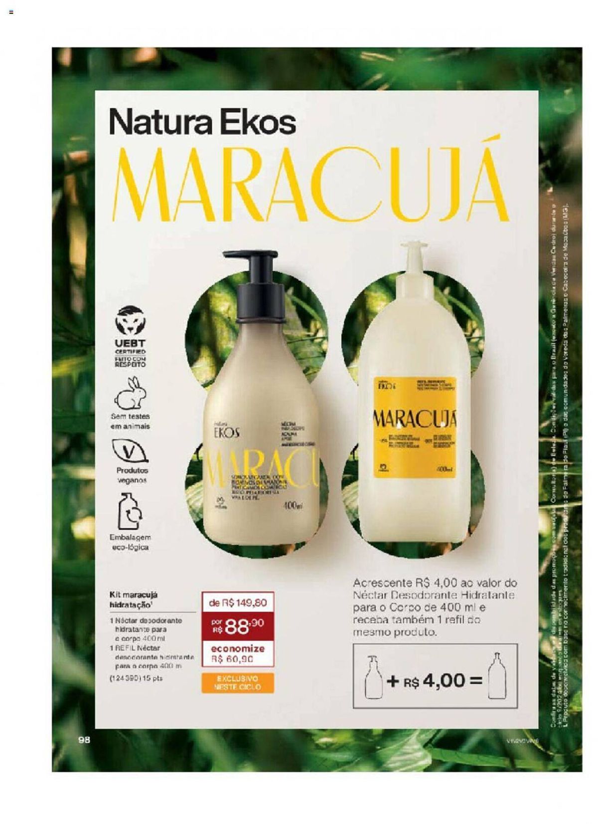 Kit maracujá Natura Ekos em embalagem ecológica