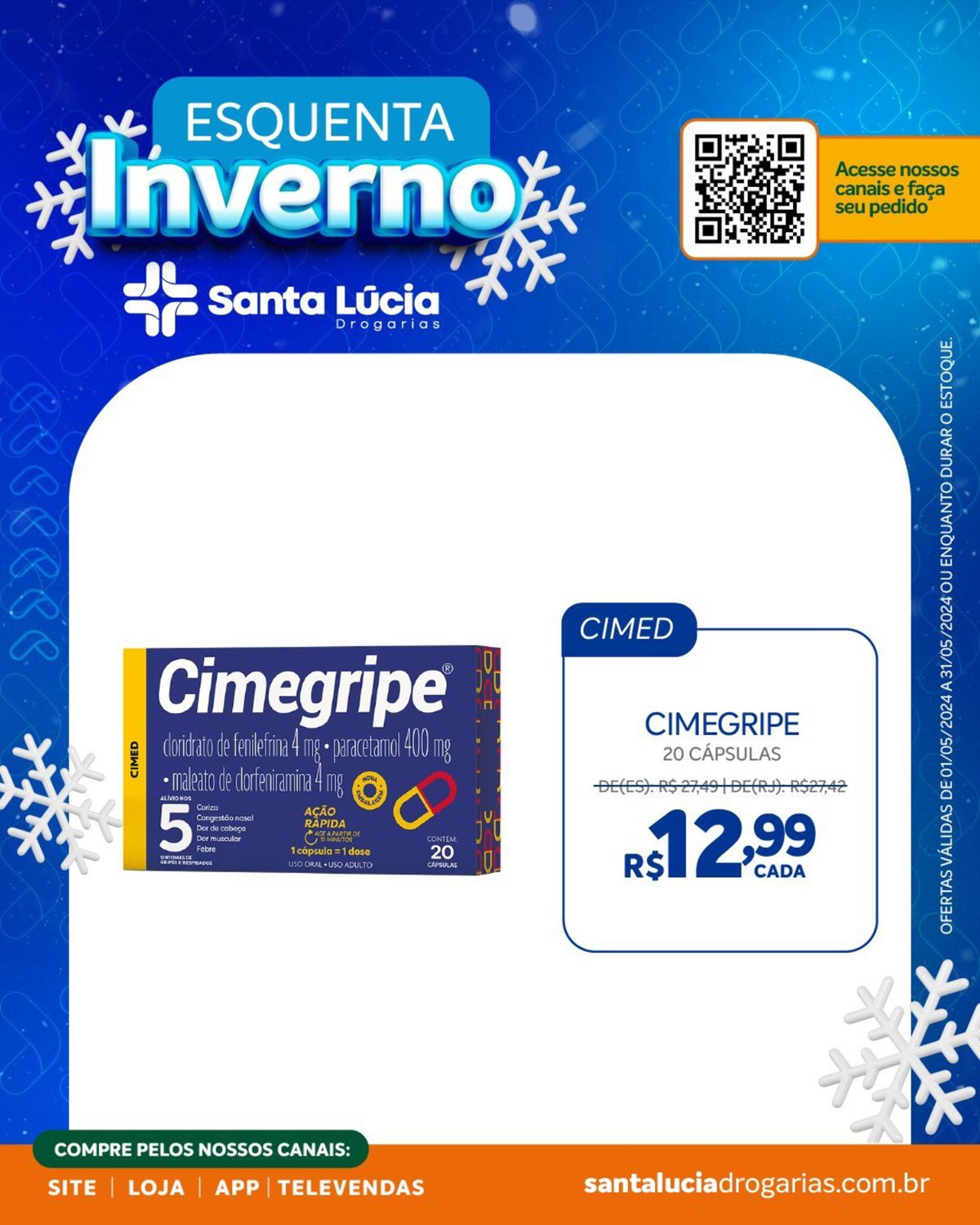 Cimegripe - 20 cápsulas por apenas R$ 2,99