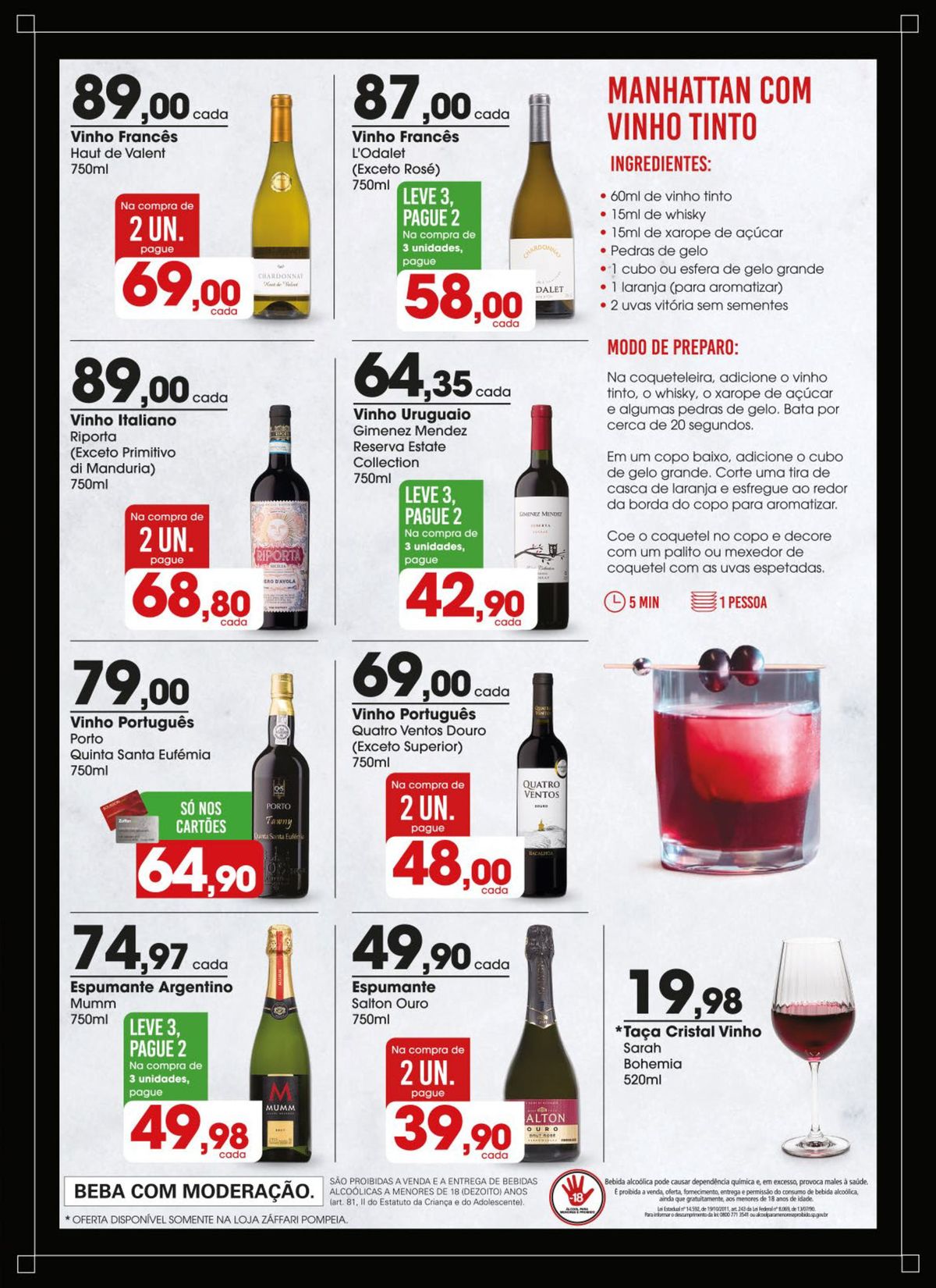 Ofertas de Vinhos de Diferentes Países