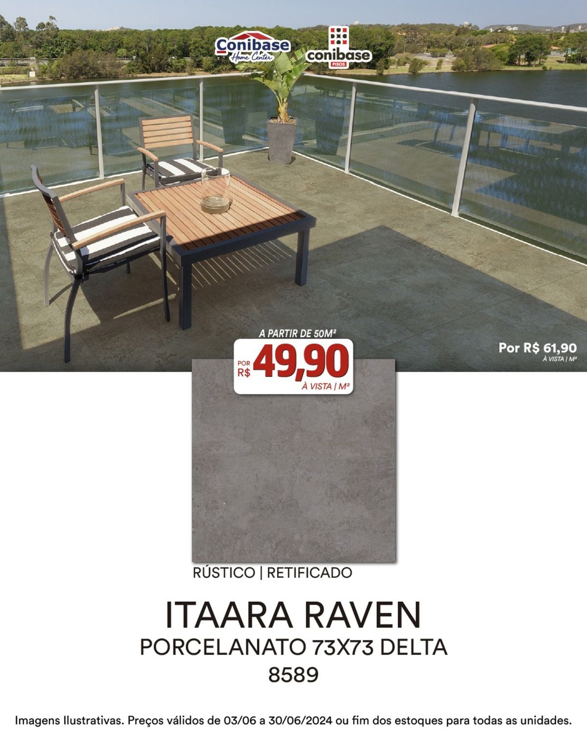 Porcelanato Itaara Raven - R$61,90 por caixa de 4m²
