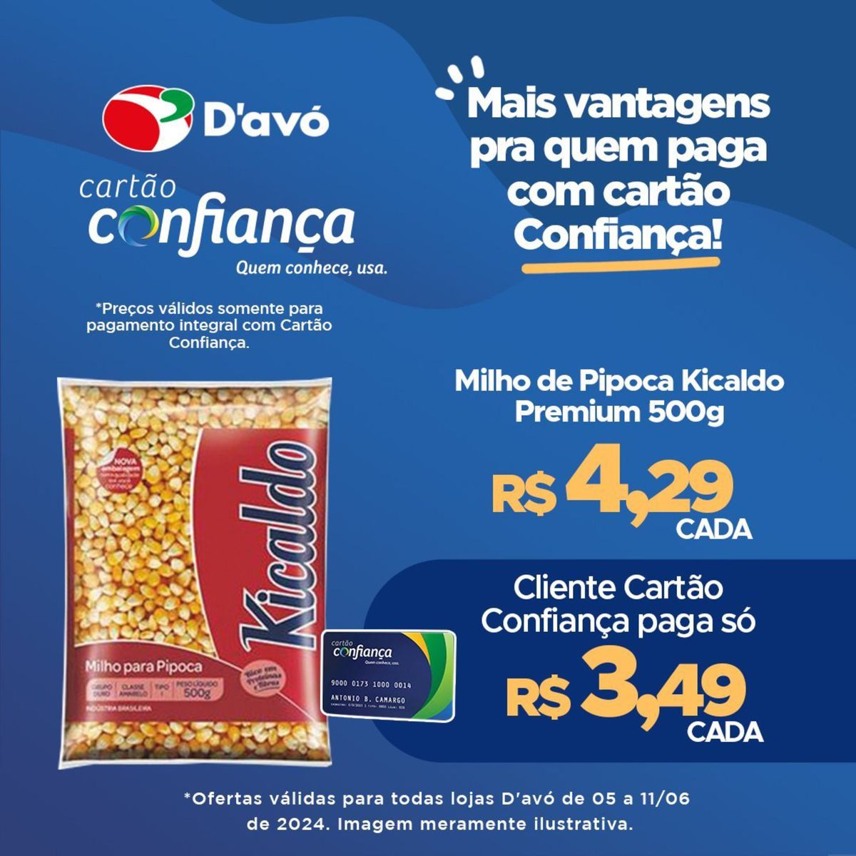 Milho de Pipoca Kicaldo Premium 500g por apenas R$ 4,50 cada