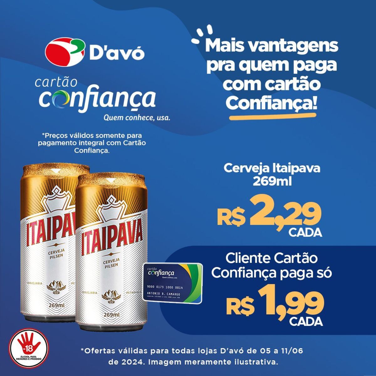 Cliente Cartão Confiança paga só 12 R$ CADA