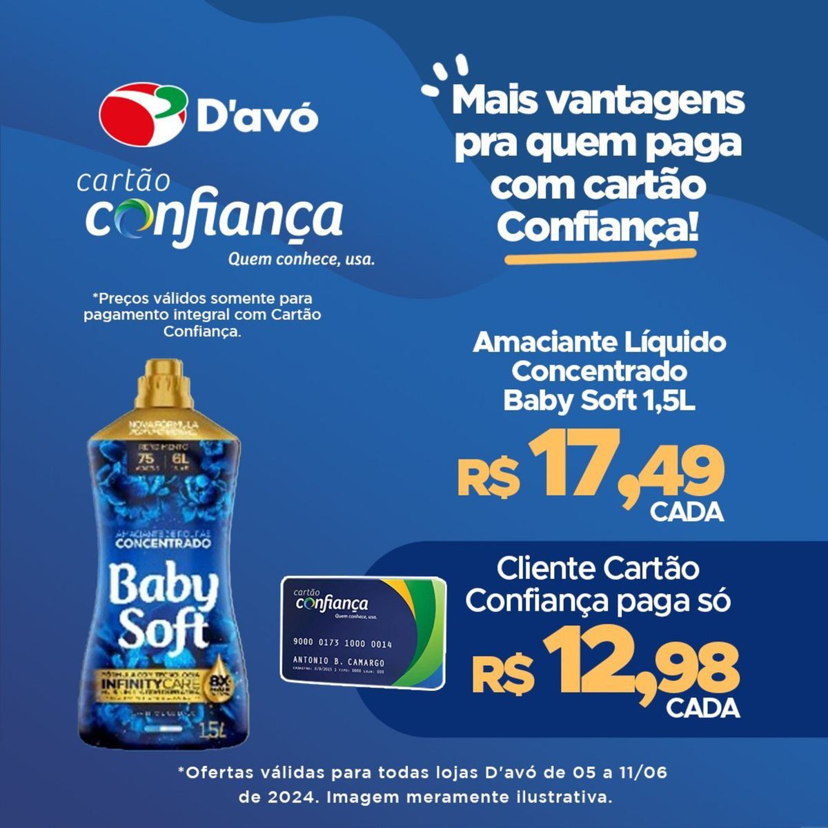 Amaciante Líquido Concentrado Confiança - Oferta para Pagamento com Cartão