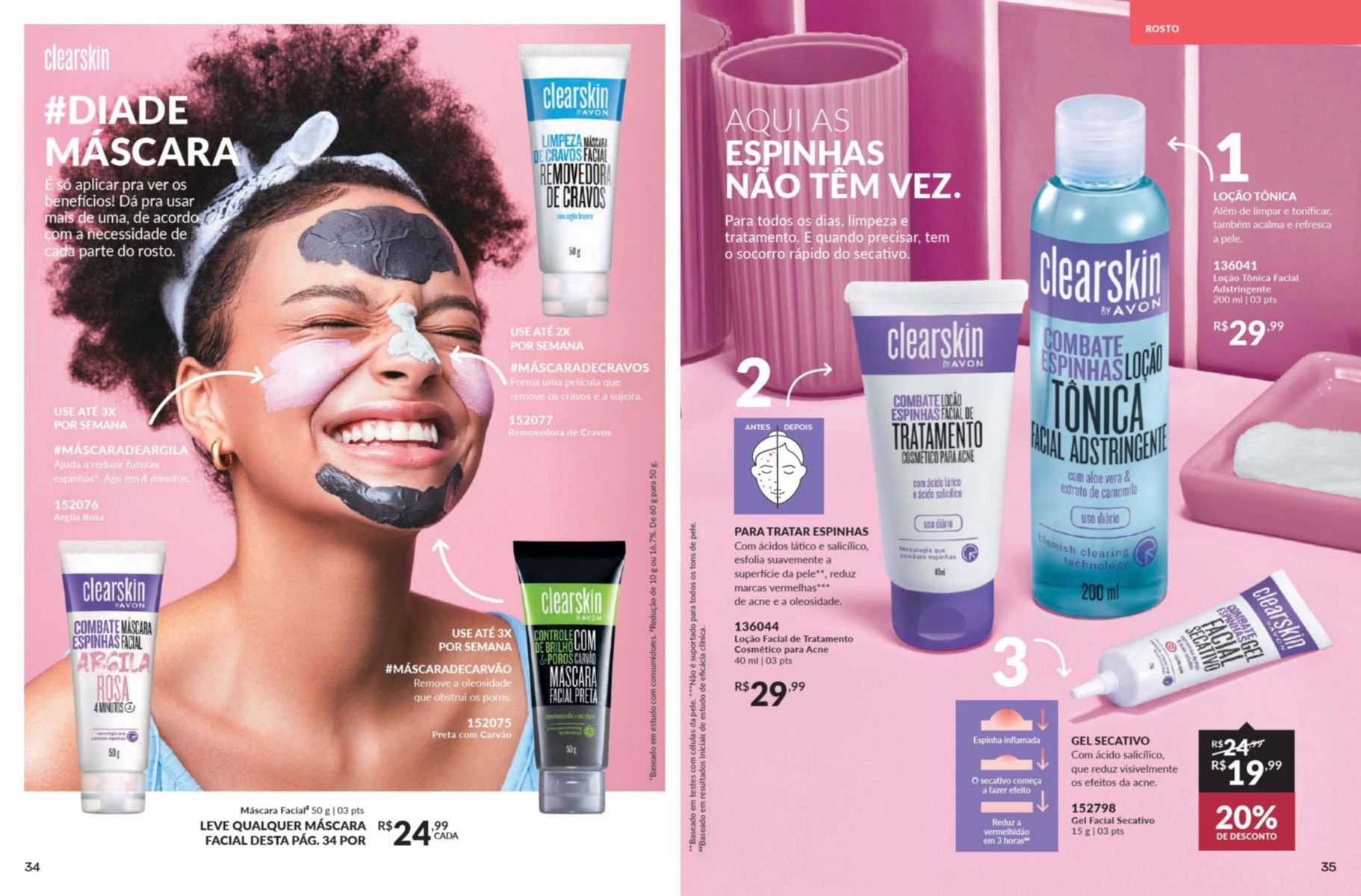 Combate Espinhas: Máscara Facial e Loção de Tratamento em Promoção