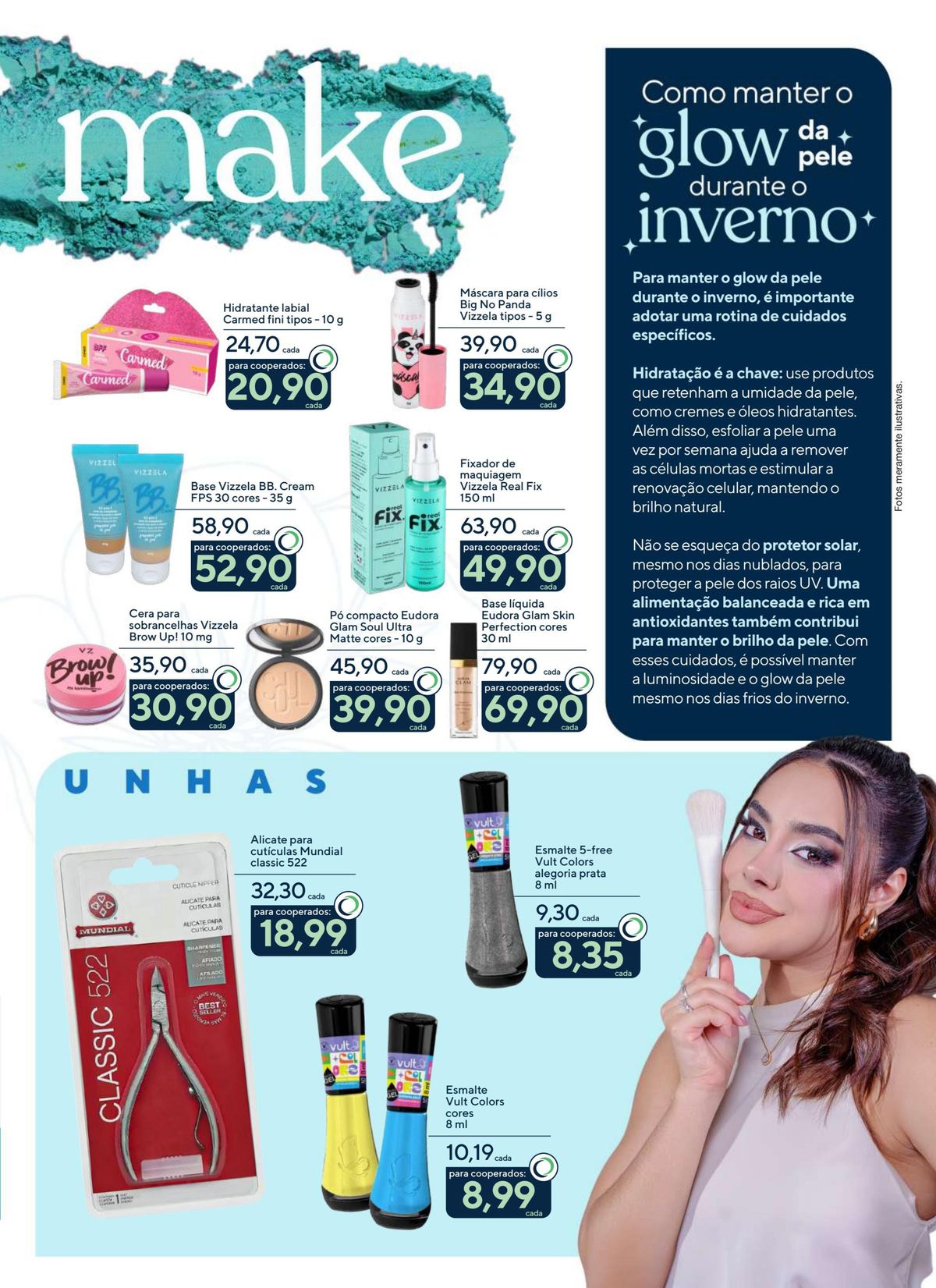 Promoção em produtos de beleza e cuidados com a pele