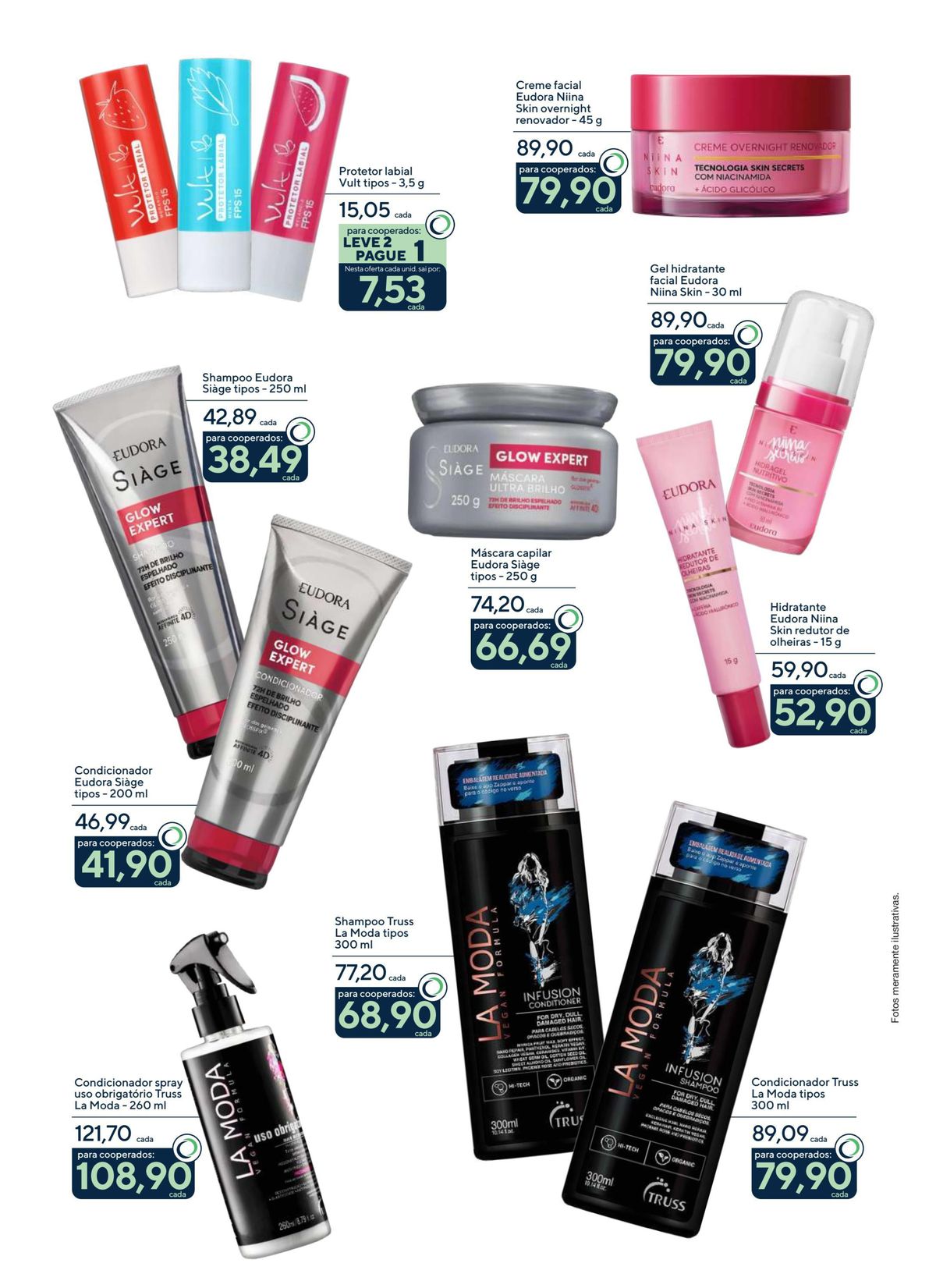 Creme facial, Protetor labial, Gel hidratante facial em promoção