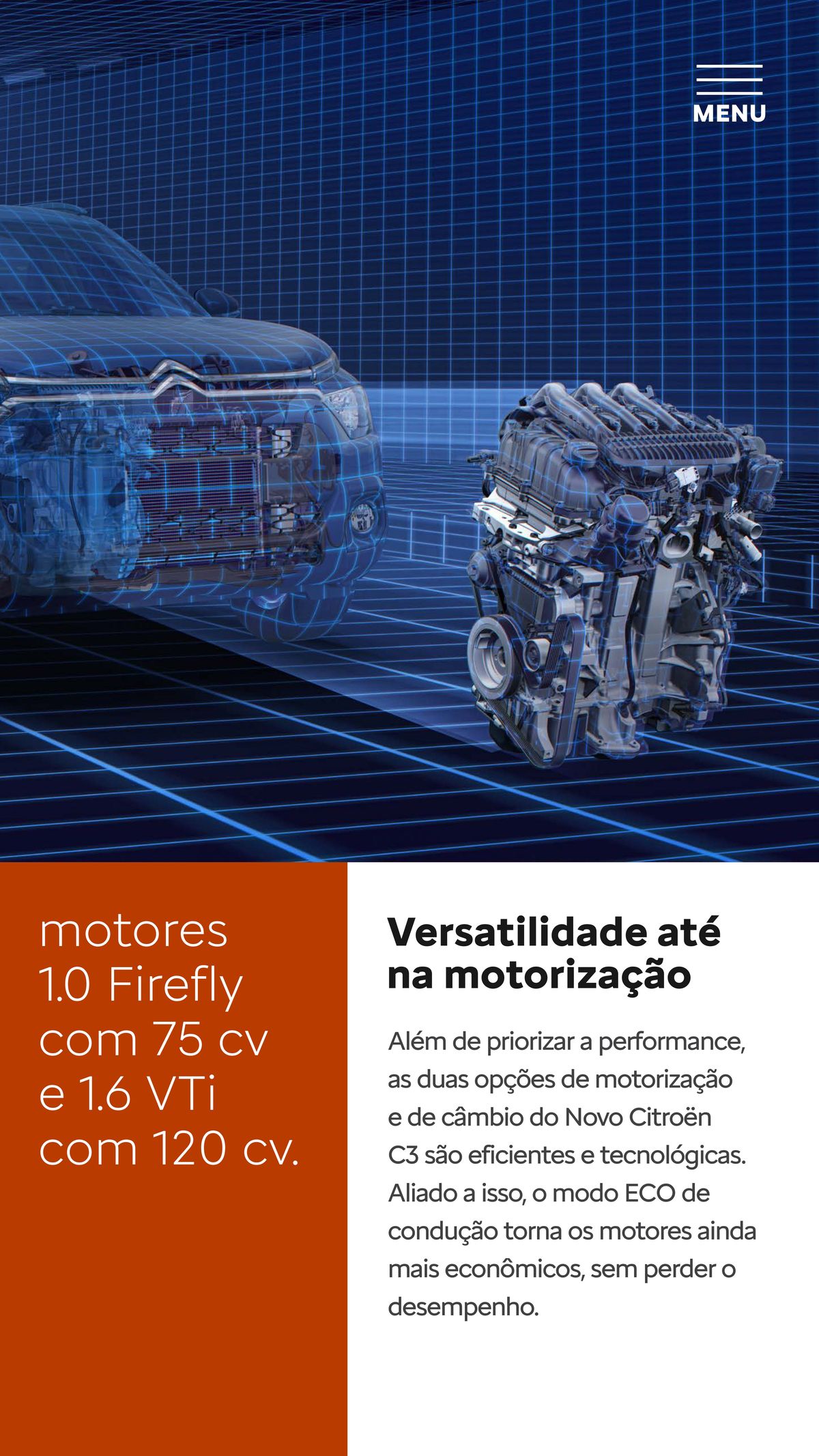 Motores eficientes e tecnológicos com até 120 cv
