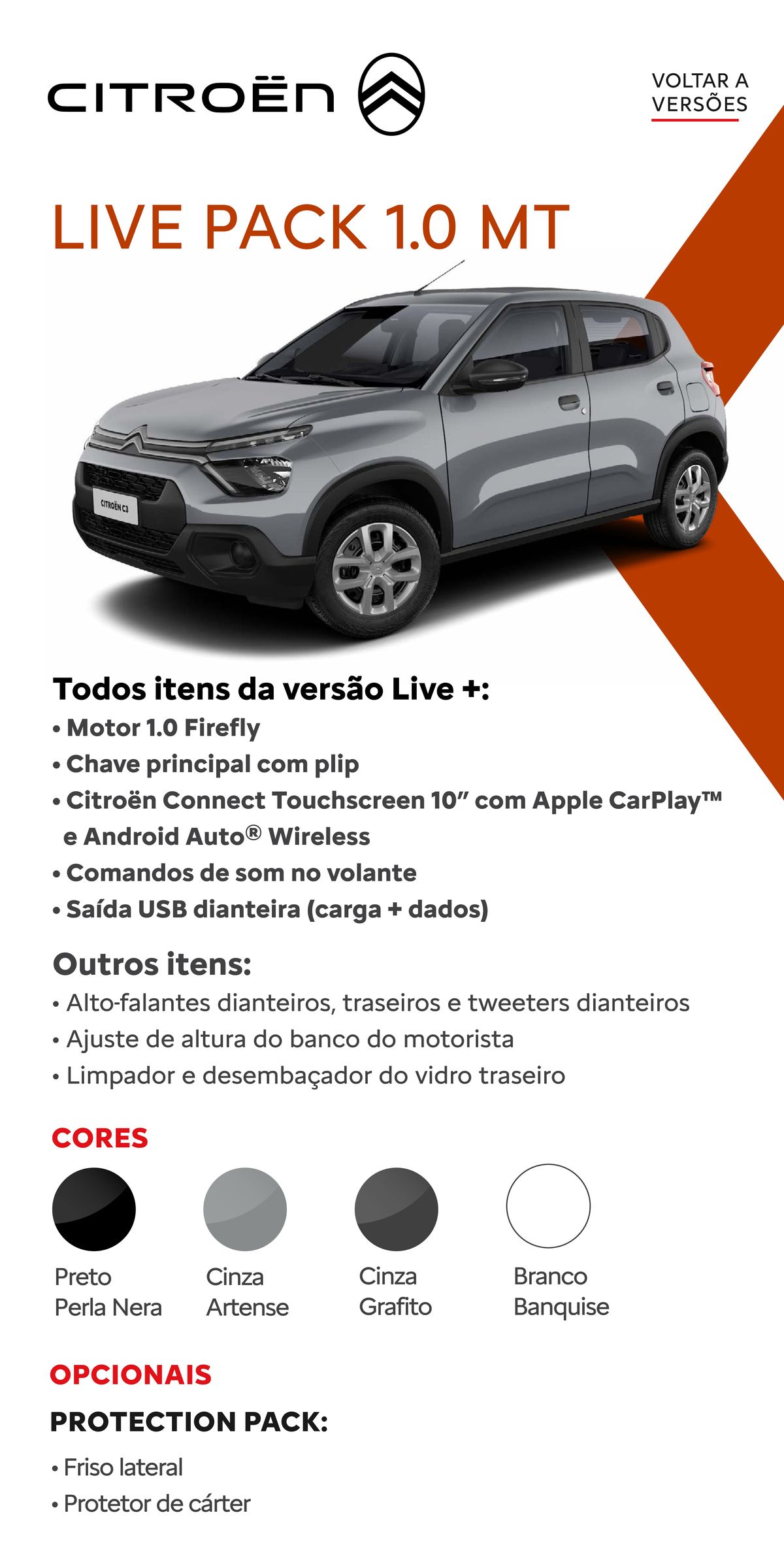Live Pack 1.0 MT com Citroën Connect Touchscreen 10”