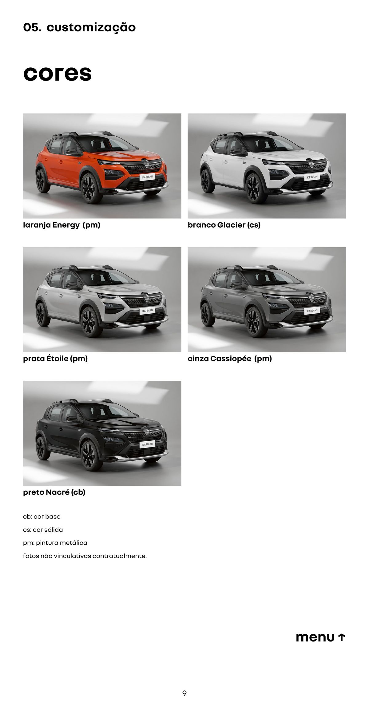 Promoção de customização de cores para veículos Renault