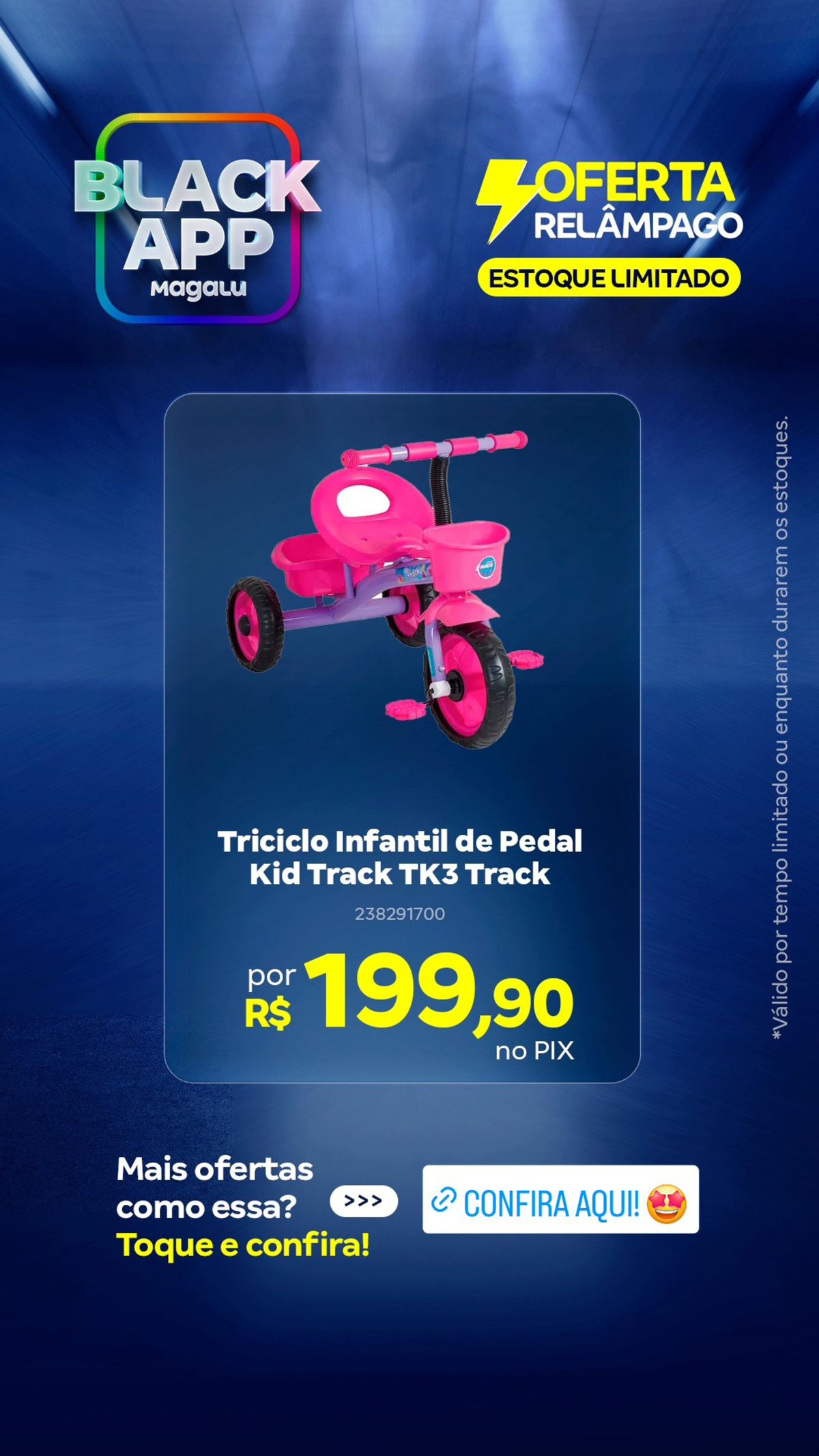 Triciclo Infantil de Pedal em promoção!