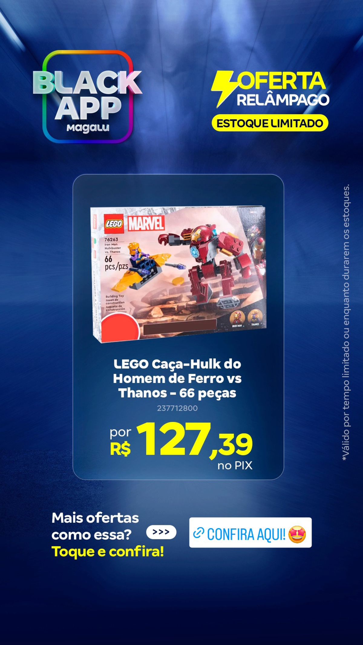 LEGO Caça-Hulk do Homem de Ferro vs Thanos - 66 peças