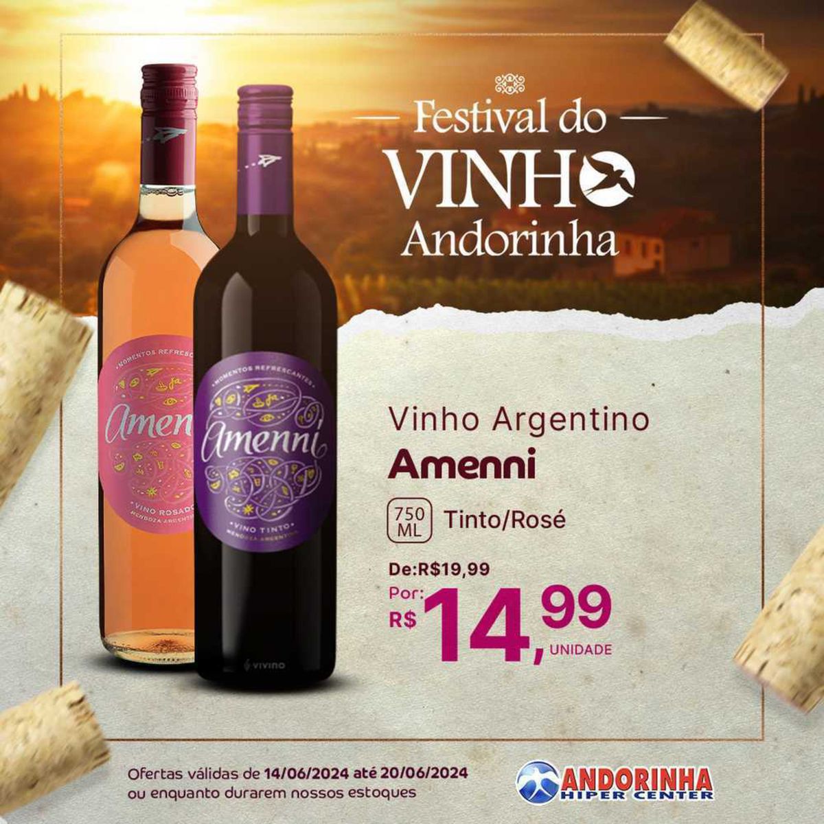 Vinho Argentino Amenni Tinto/Rosé
