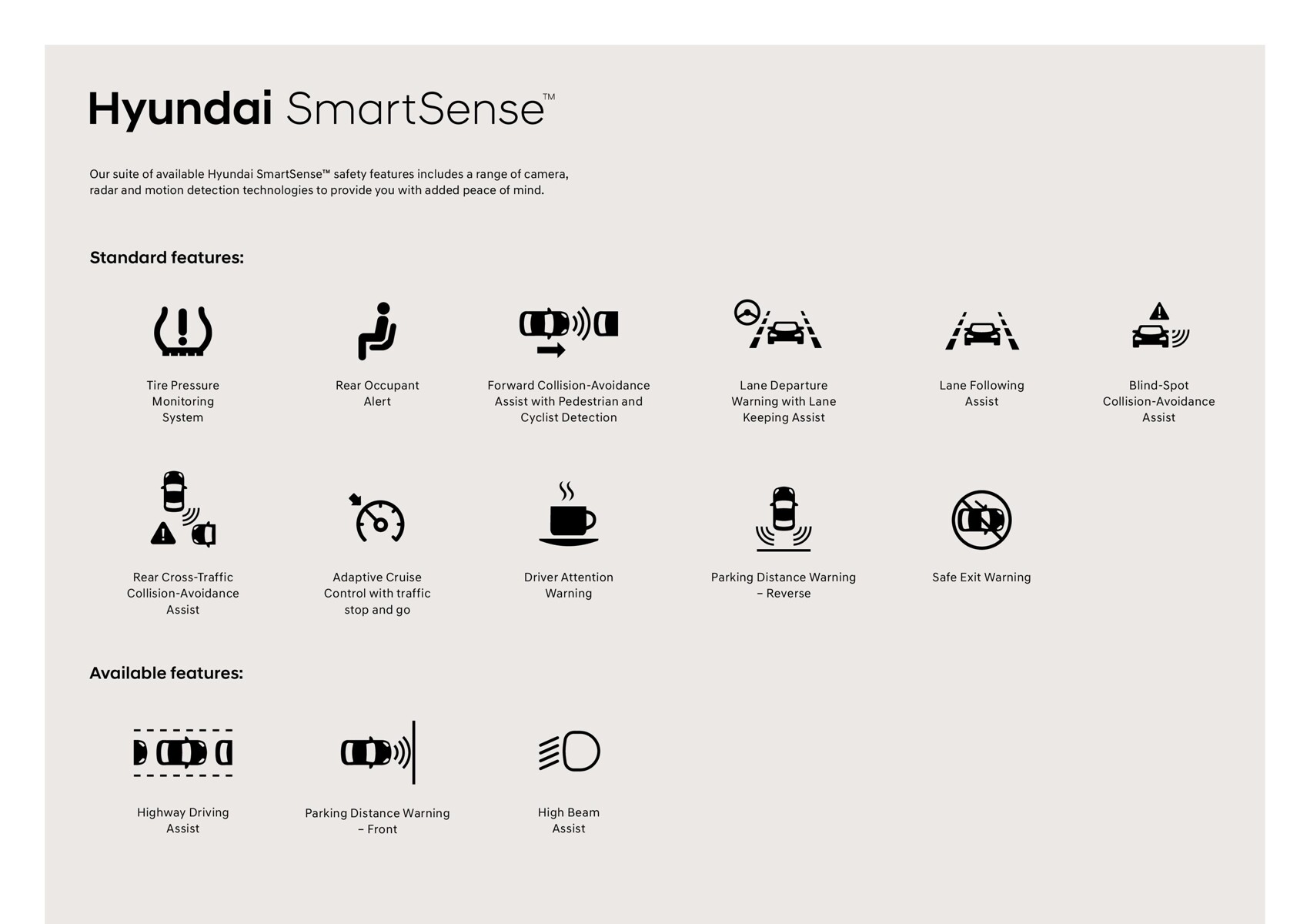 Tecnologia avançada de segurança Hyundai SmartSense