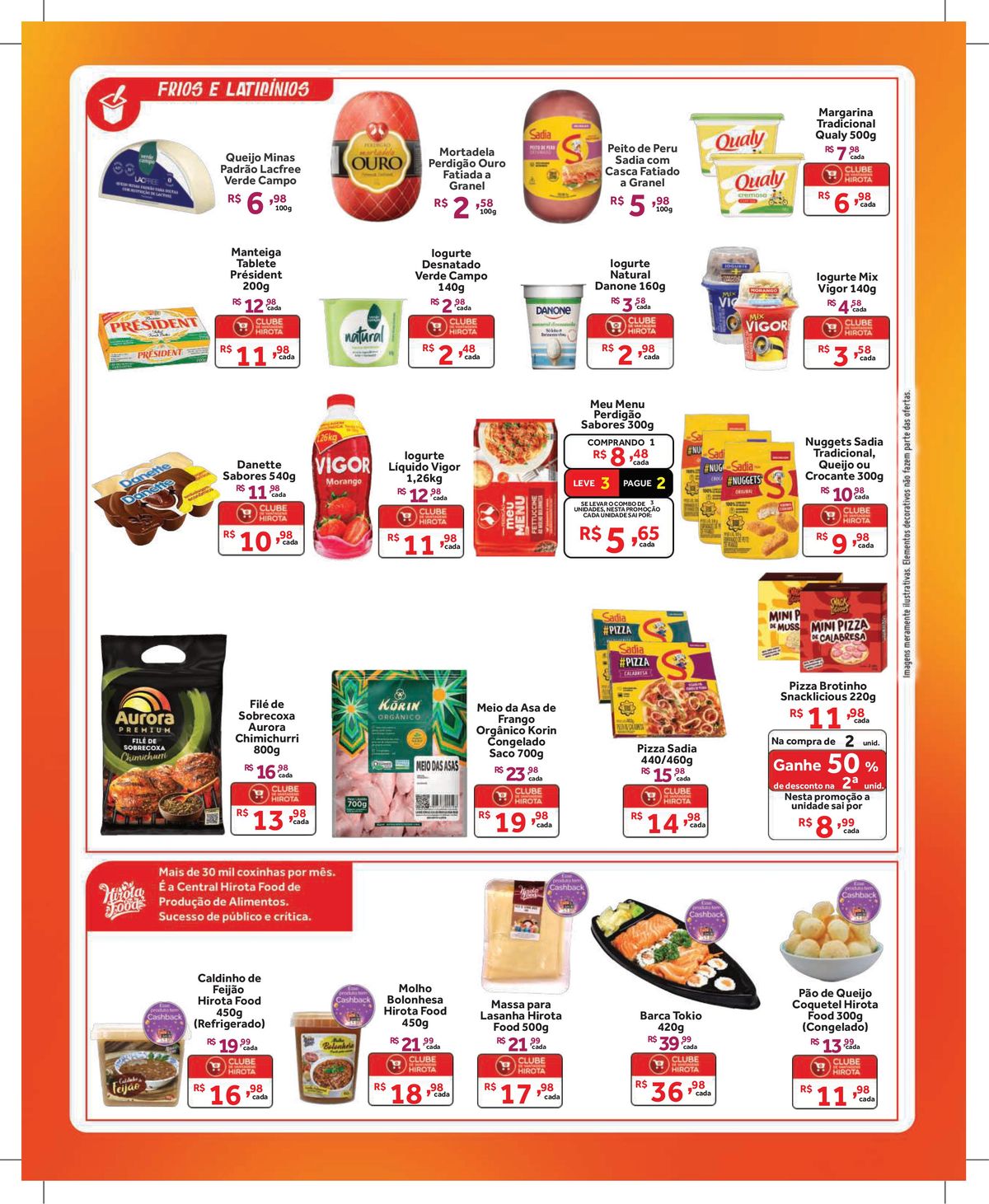 Promoção de laticínios e produtos alimentícios no Hirota Food Supermercado