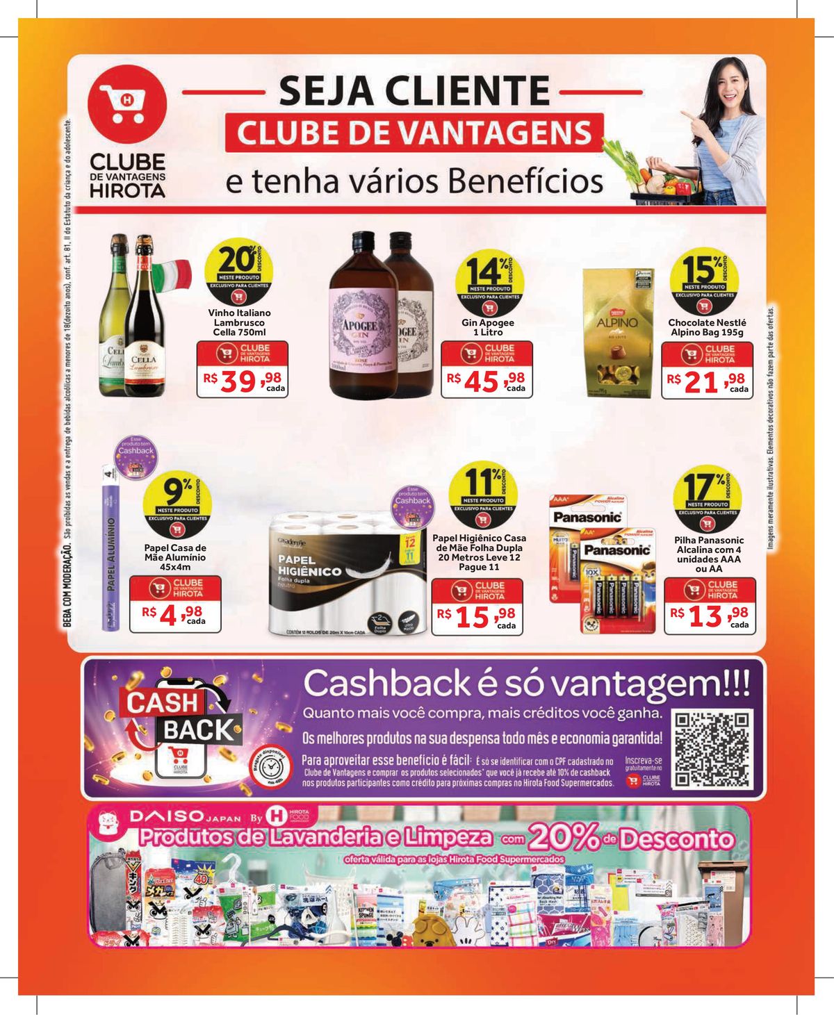 Promoções em Papel Alumínio, Vinho Italiano e Papel Higiênico na Hirota