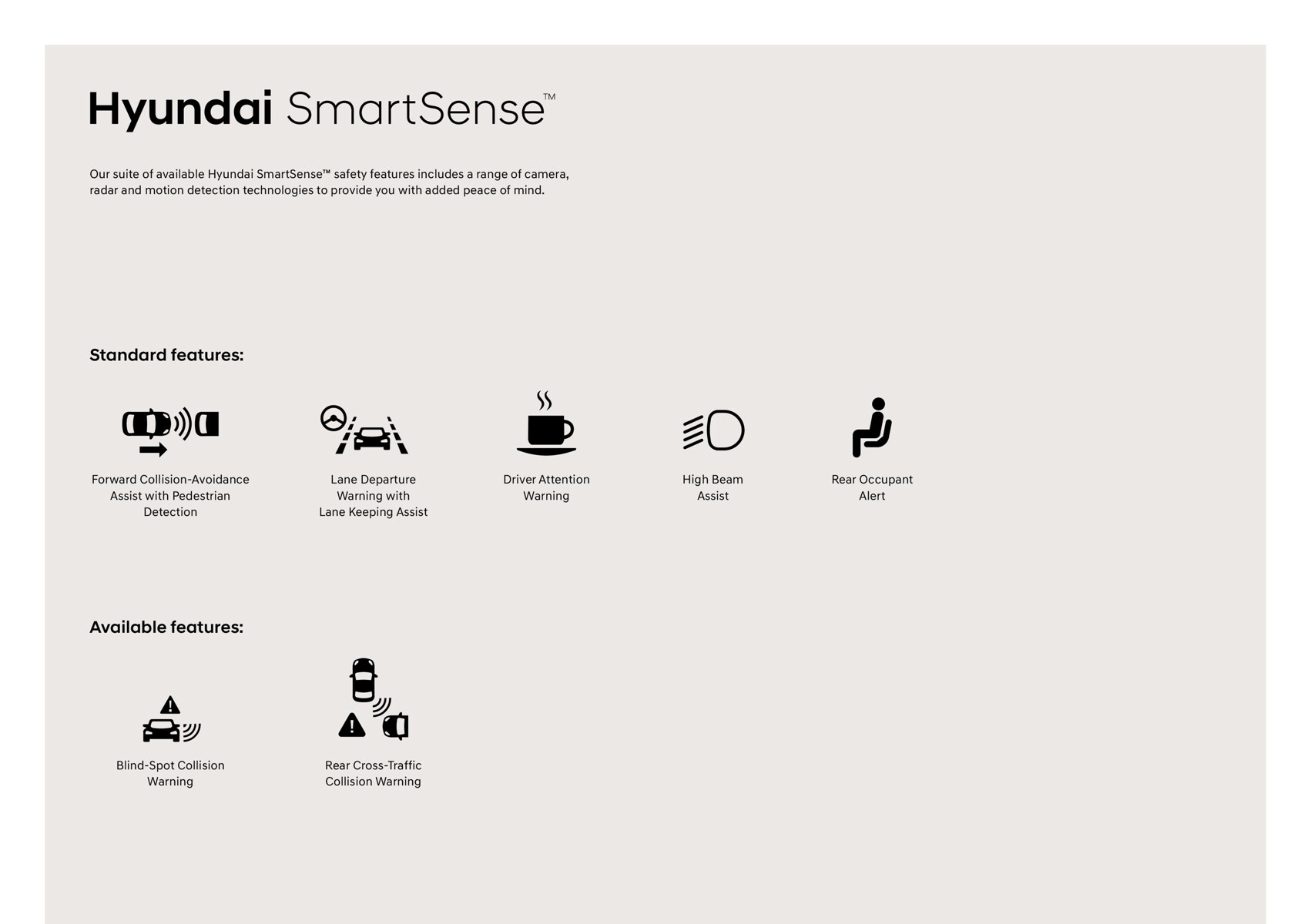 Tecnologias de segurança Hyundai SmartSense