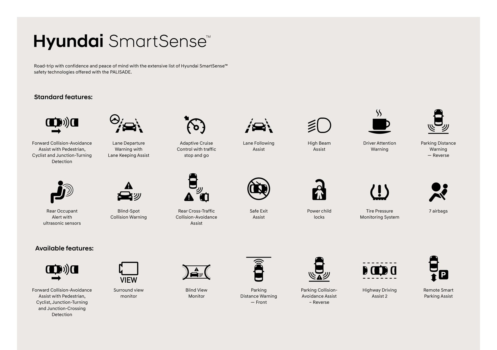 Hyundai SmartSense - Tecnologias de segurança avançadas para o PALISADE