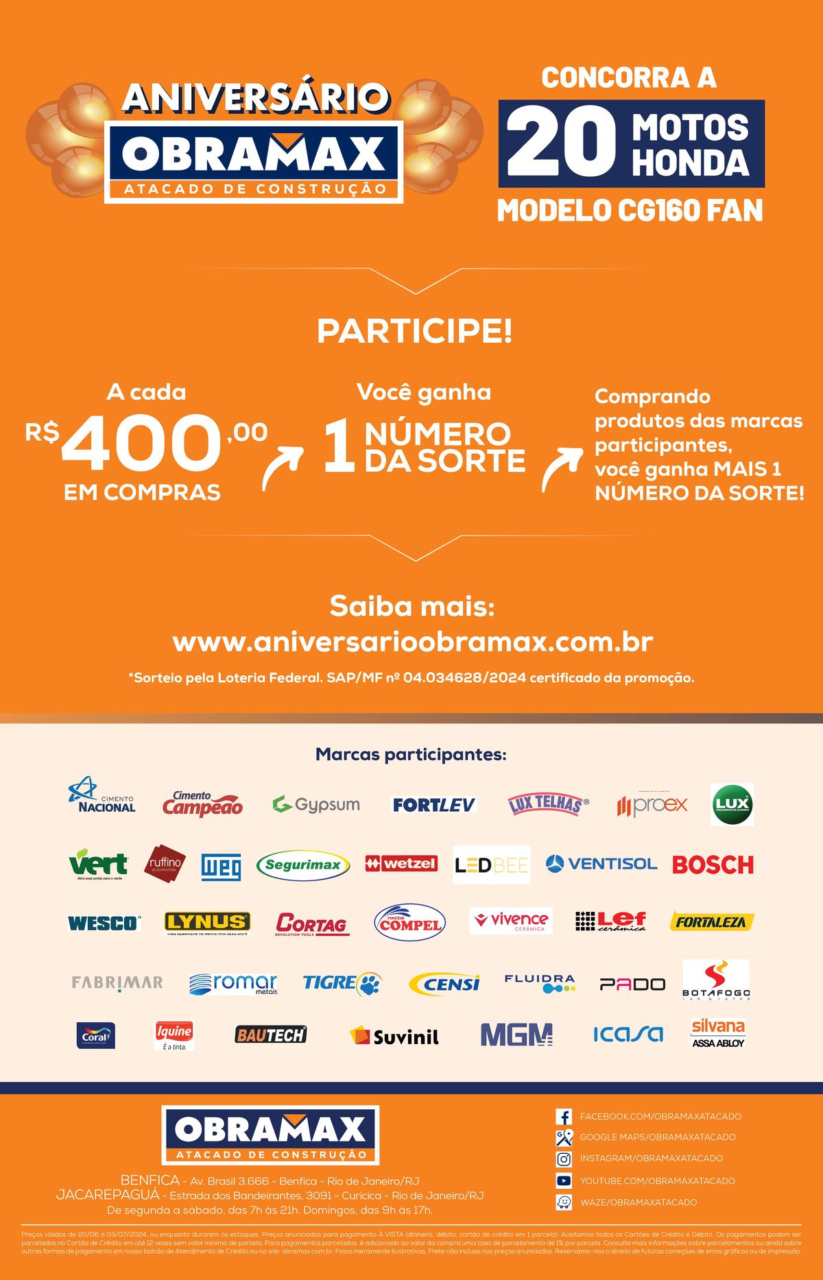 Promoção Aniversário Obramax - Descontos em Marcas Participantes