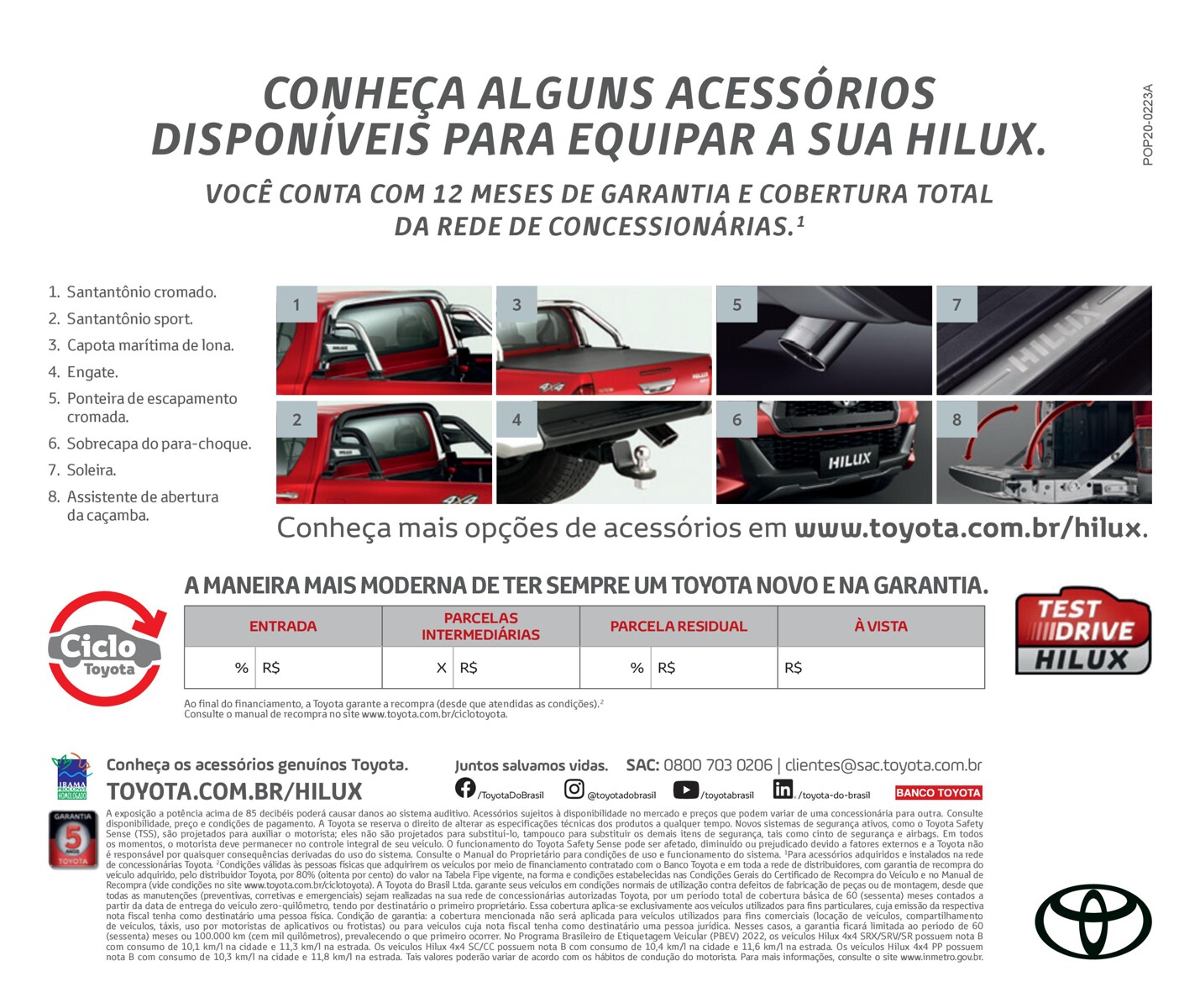 Acessórios Disponíveis para Equipar a Sua Hilux