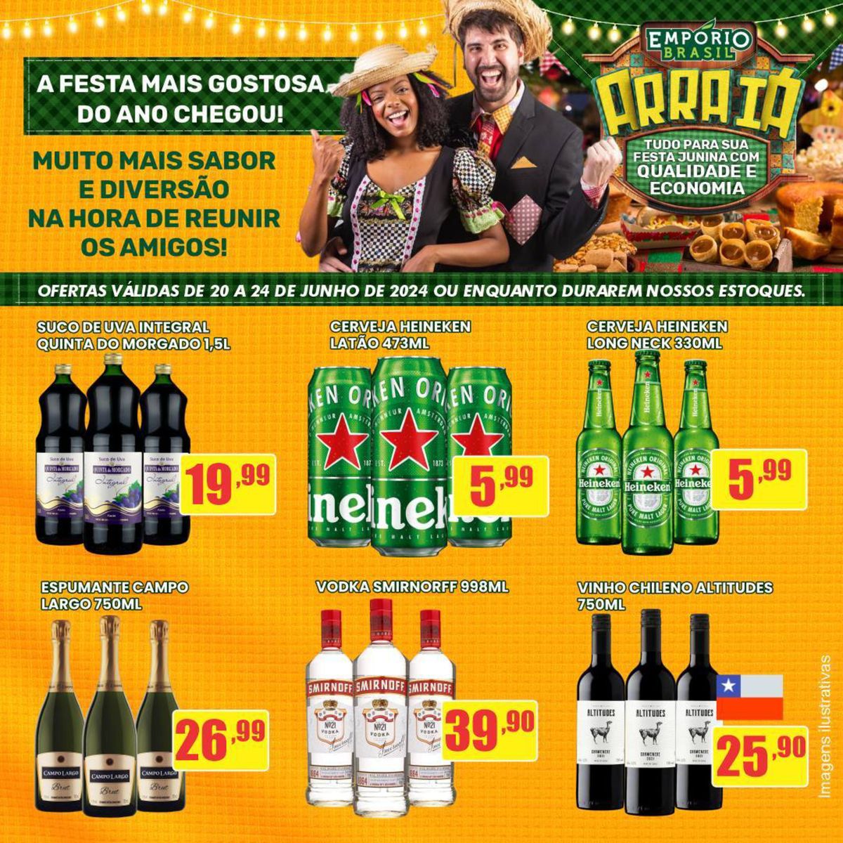 Promoção de Sucos Naturais, Cervejas Heineken e Vinhos Chilenos