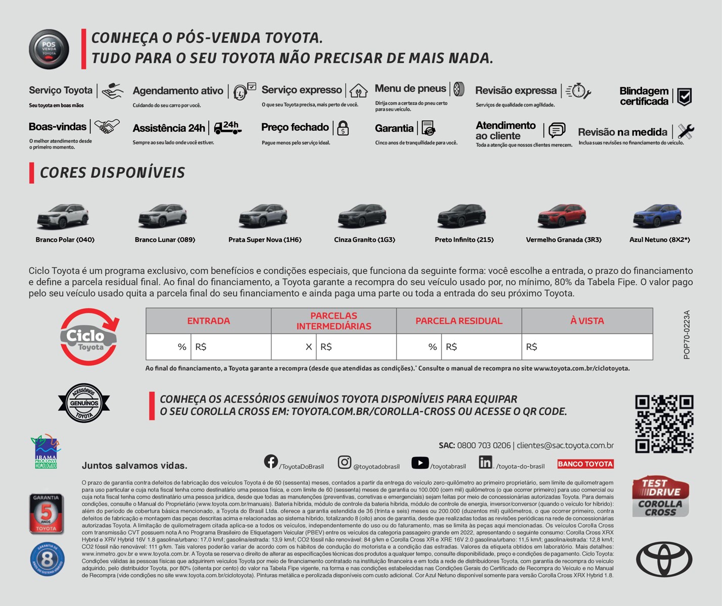 Serviço Toyota | Agendamento ativo, Serviço expresso, Menu de pneus, Revisão expressa